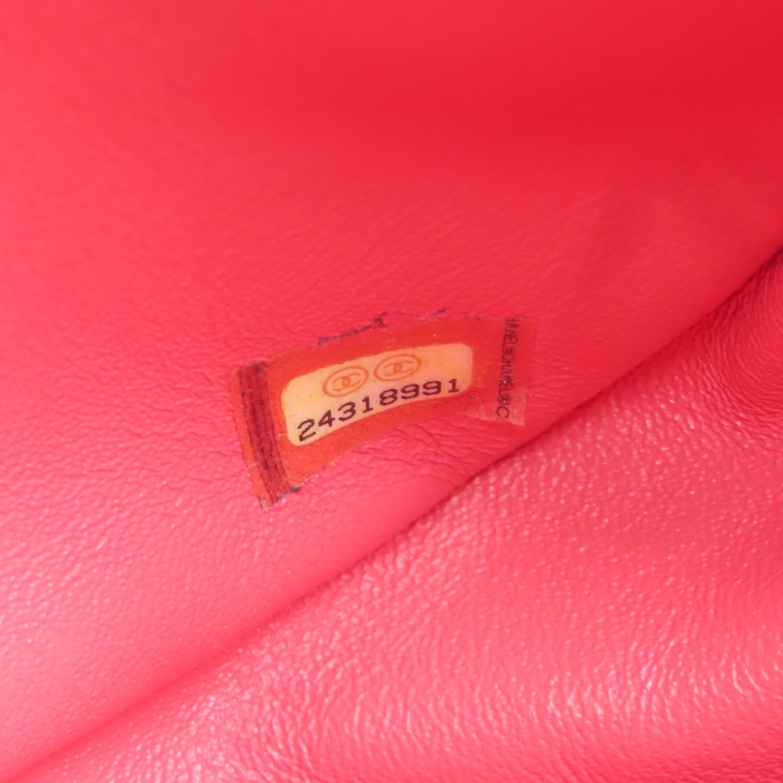 CHANEL 【激減優惠】斜紋羊皮皮革Shoulder Bag金扣手挽肩背兩用袋紅色