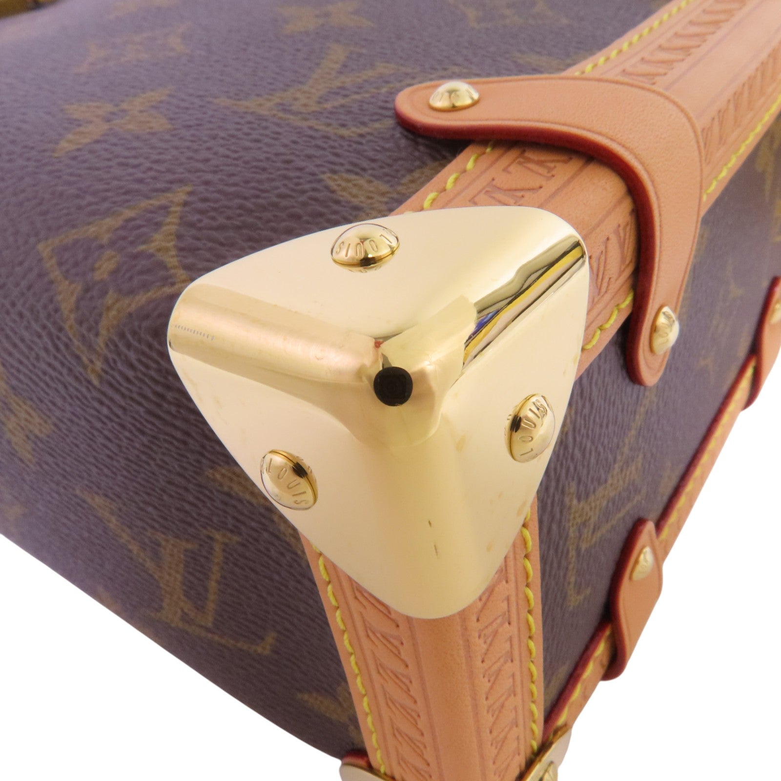LOUIS VUITTON Monogram Side Trunk MM金扣手挽肩背兩用袋