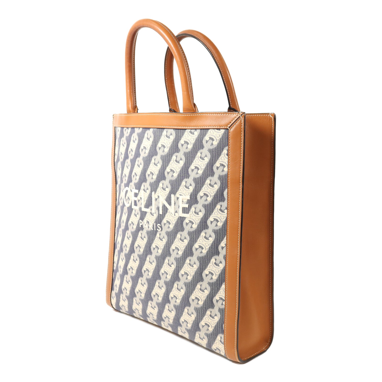 CELINE 【激減優惠】帆布/牛皮皮革Cabas Vertical金扣手挽肩背兩用袋