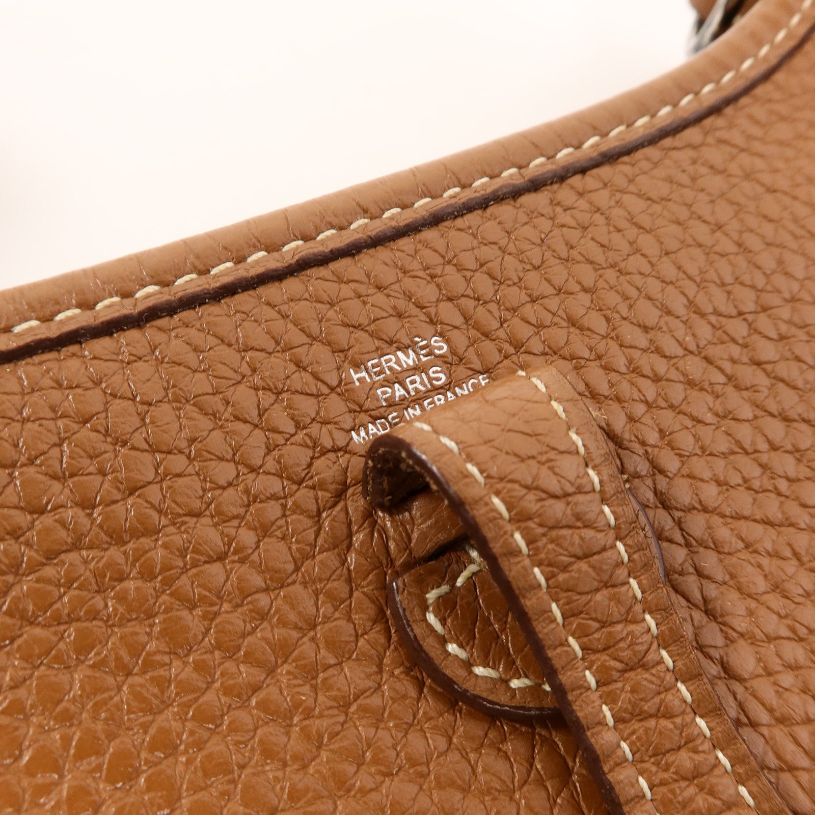 HERMES Clemence皮革Evelyne TPM肩背袋Gold