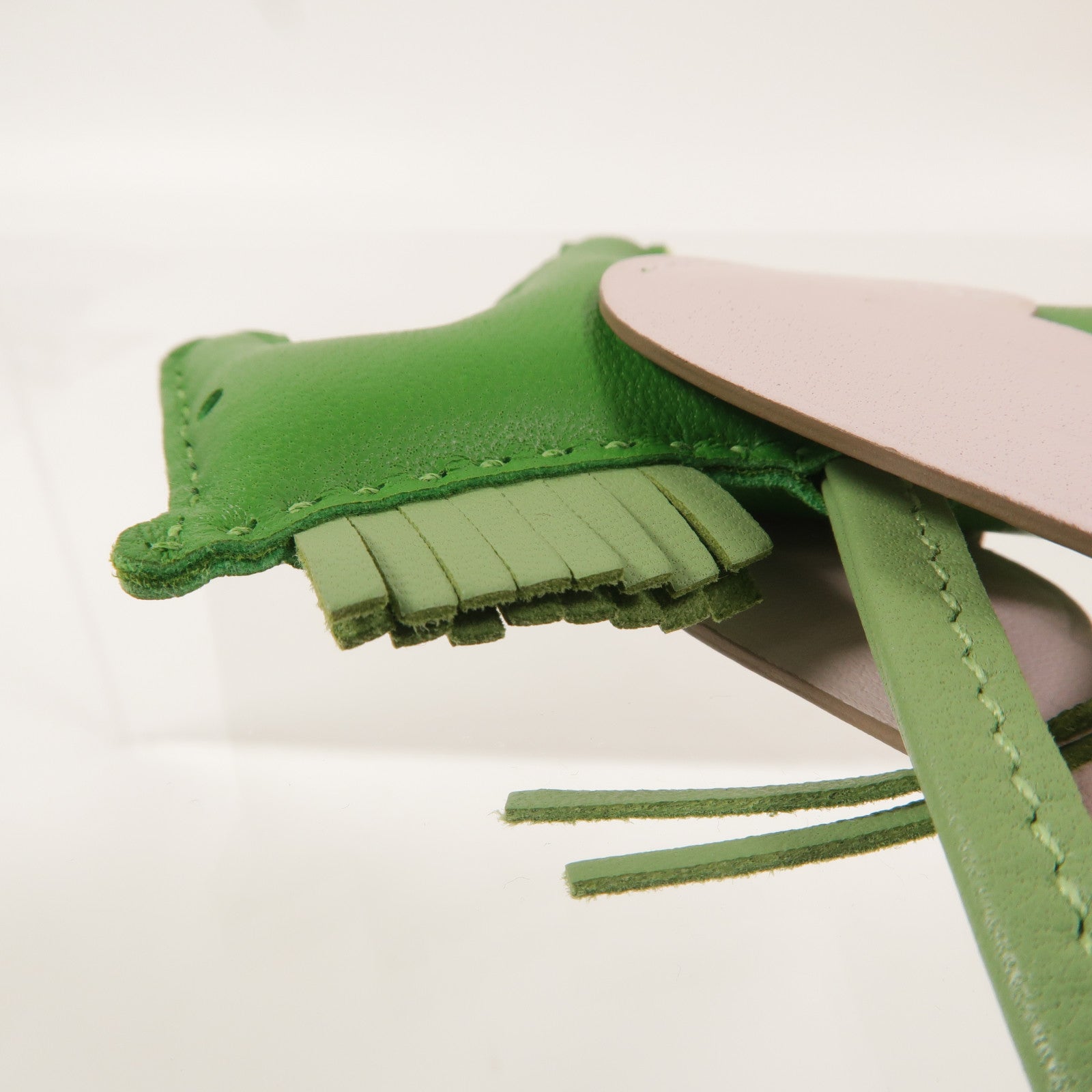 HERMES Milo皮革Rodeo Pegase PM掛飾Vert Criquet/Vert Yucca