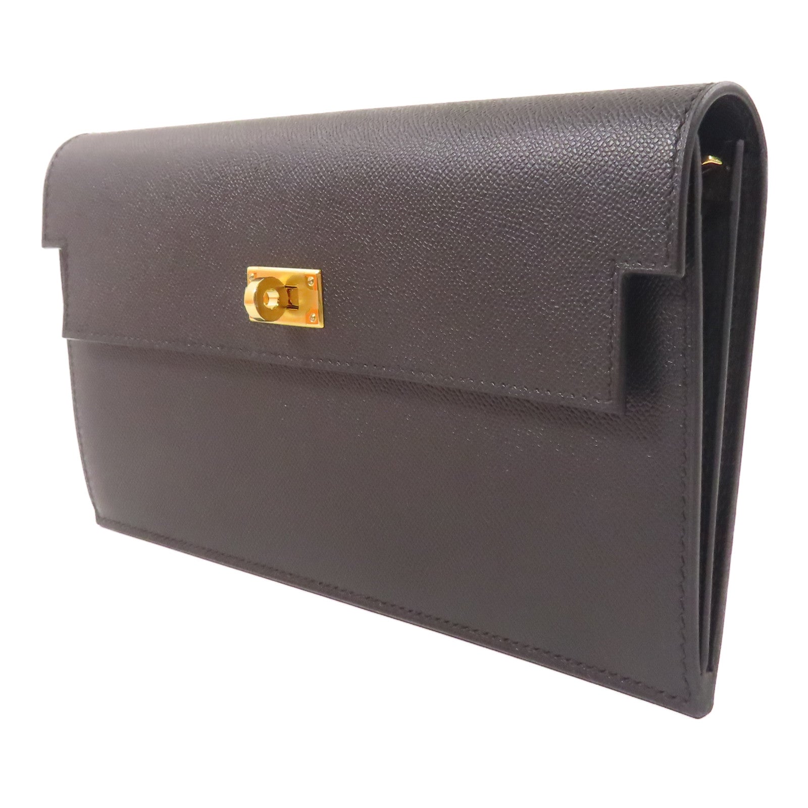 HERMES Madame皮革Kelly Pocket金扣長錢包
