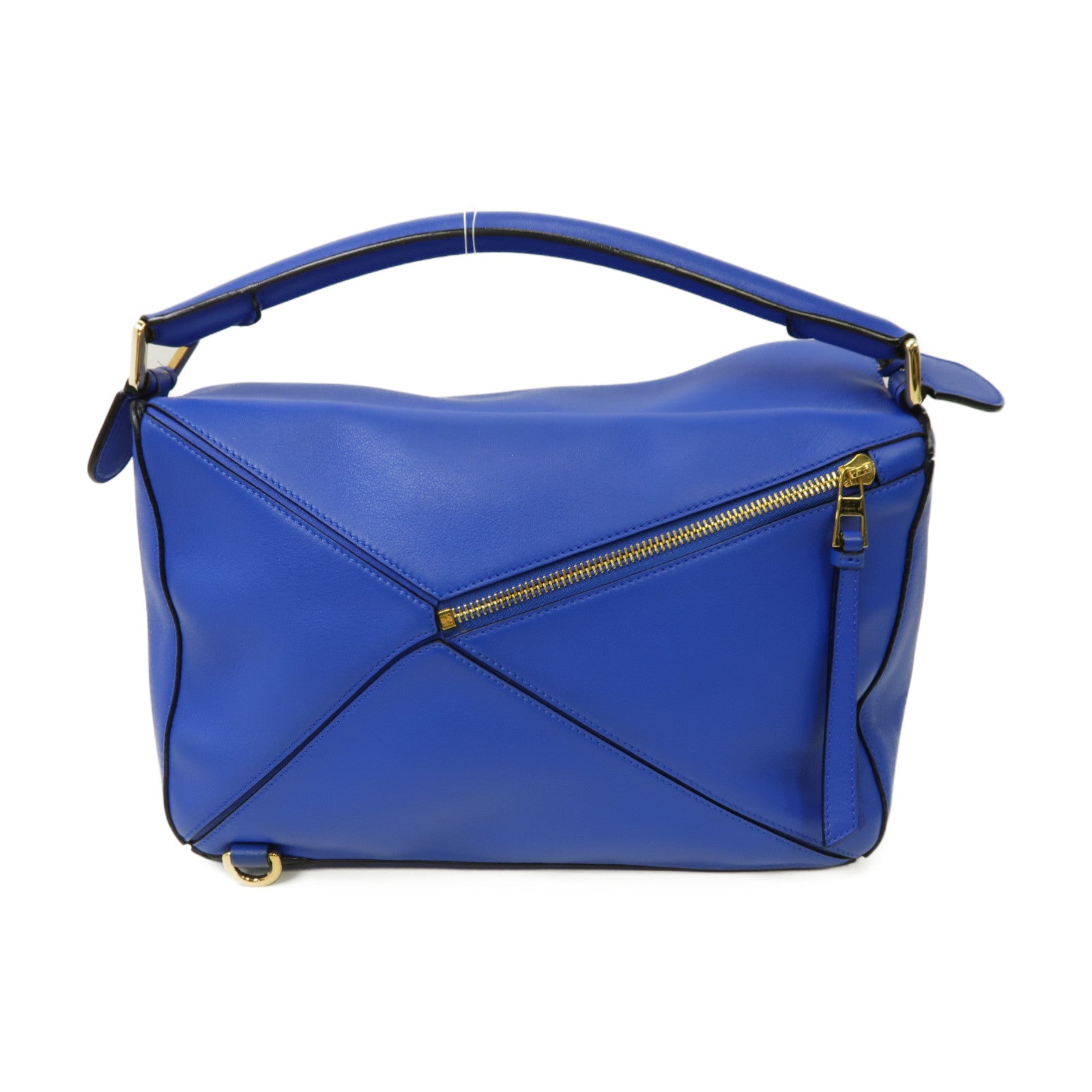 LOEWE 牛皮皮革Puzzle Bag金扣手挽肩背兩用袋藍色