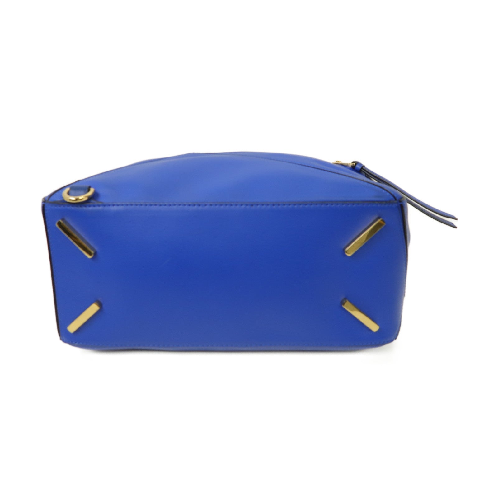 LOEWE 牛皮皮革Puzzle Bag金扣手挽肩背兩用袋藍色