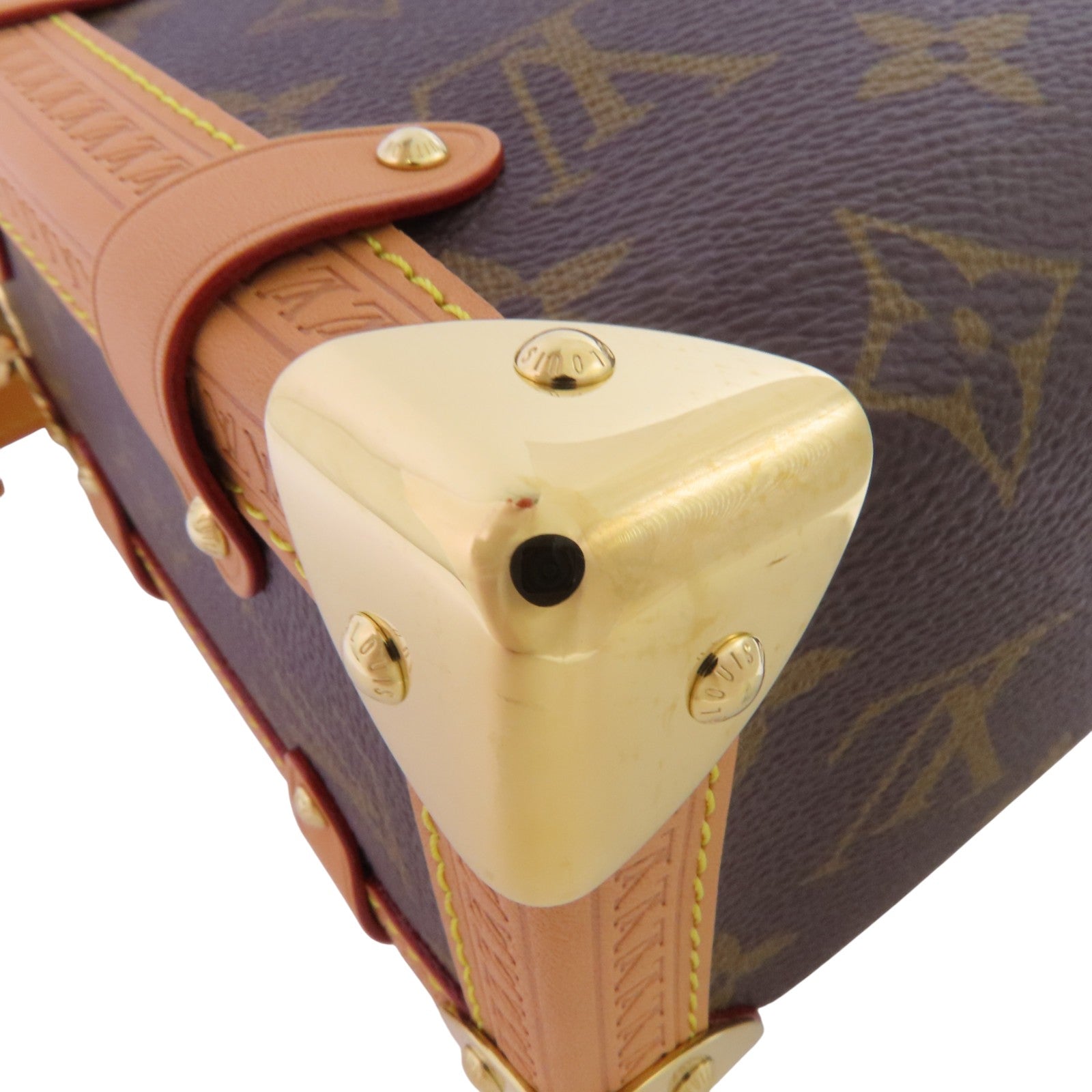 LOUIS VUITTON Monogram Side Trunk MM金扣手挽肩背兩用袋