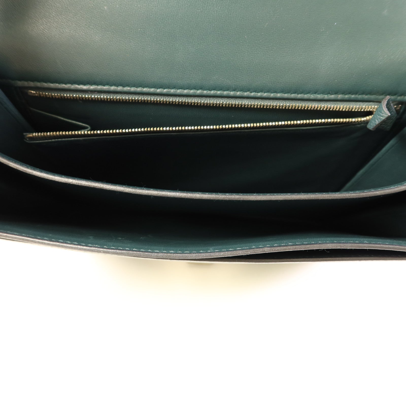 HERMES Evercolor皮革2002 26銀扣肩背袋Vert Cypress