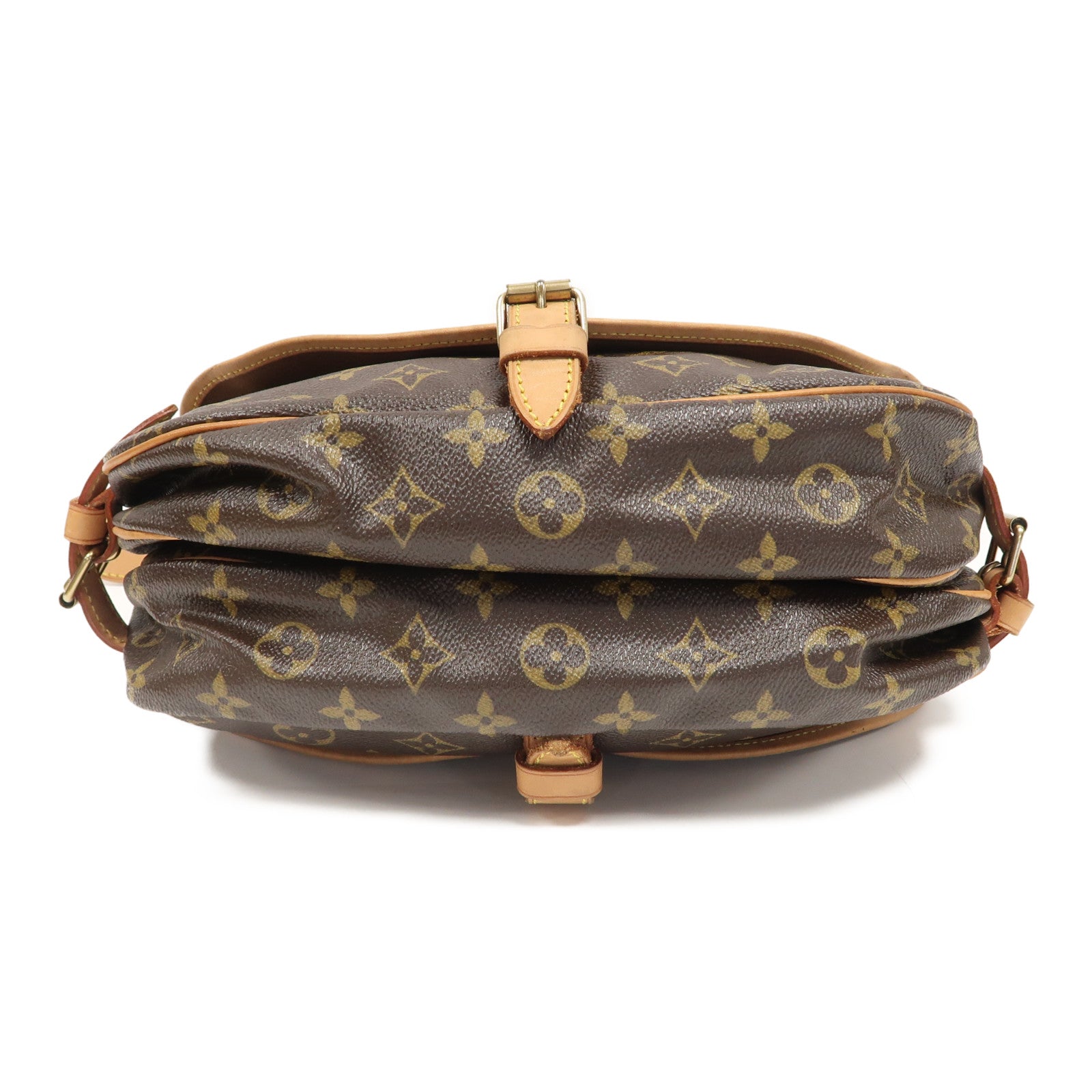 LOUIS VUITTON Monogram Saumur 30金扣肩背袋啡色