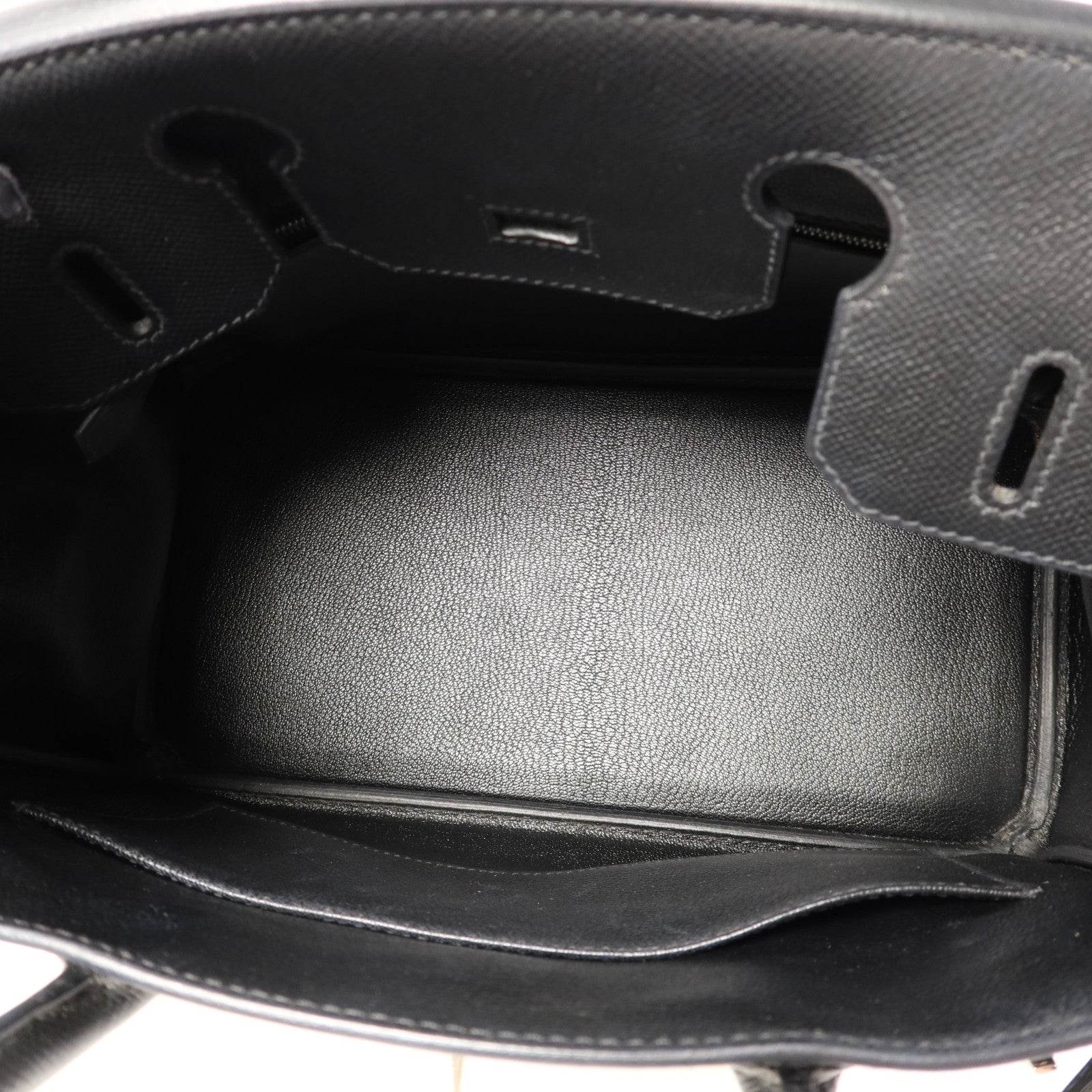 HERMES Epsom皮革Birkin 30銀扣手挽袋Noir