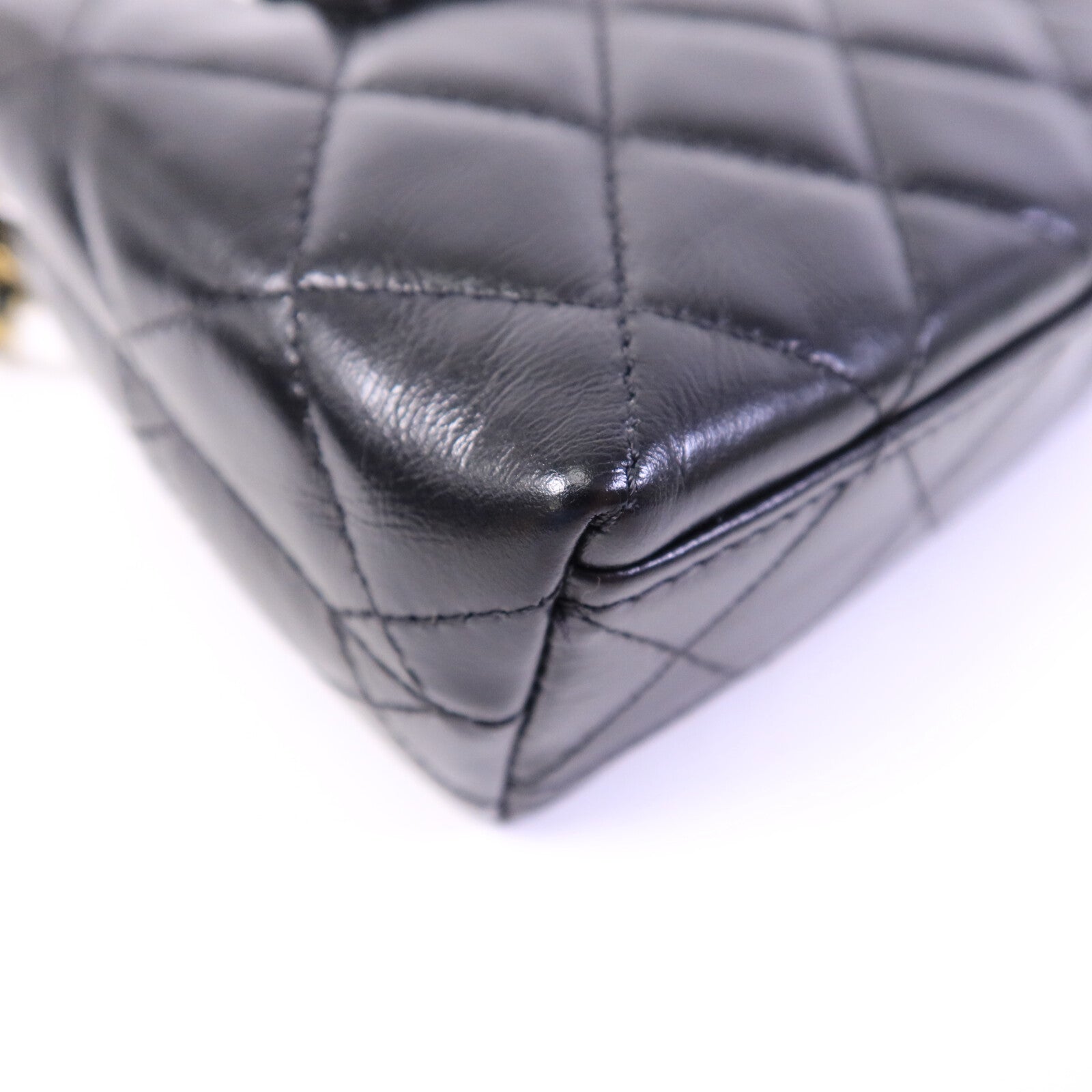 CHANEL 牛皮皮革Nano Mini Kelly鏈帶手挽肩背兩用袋