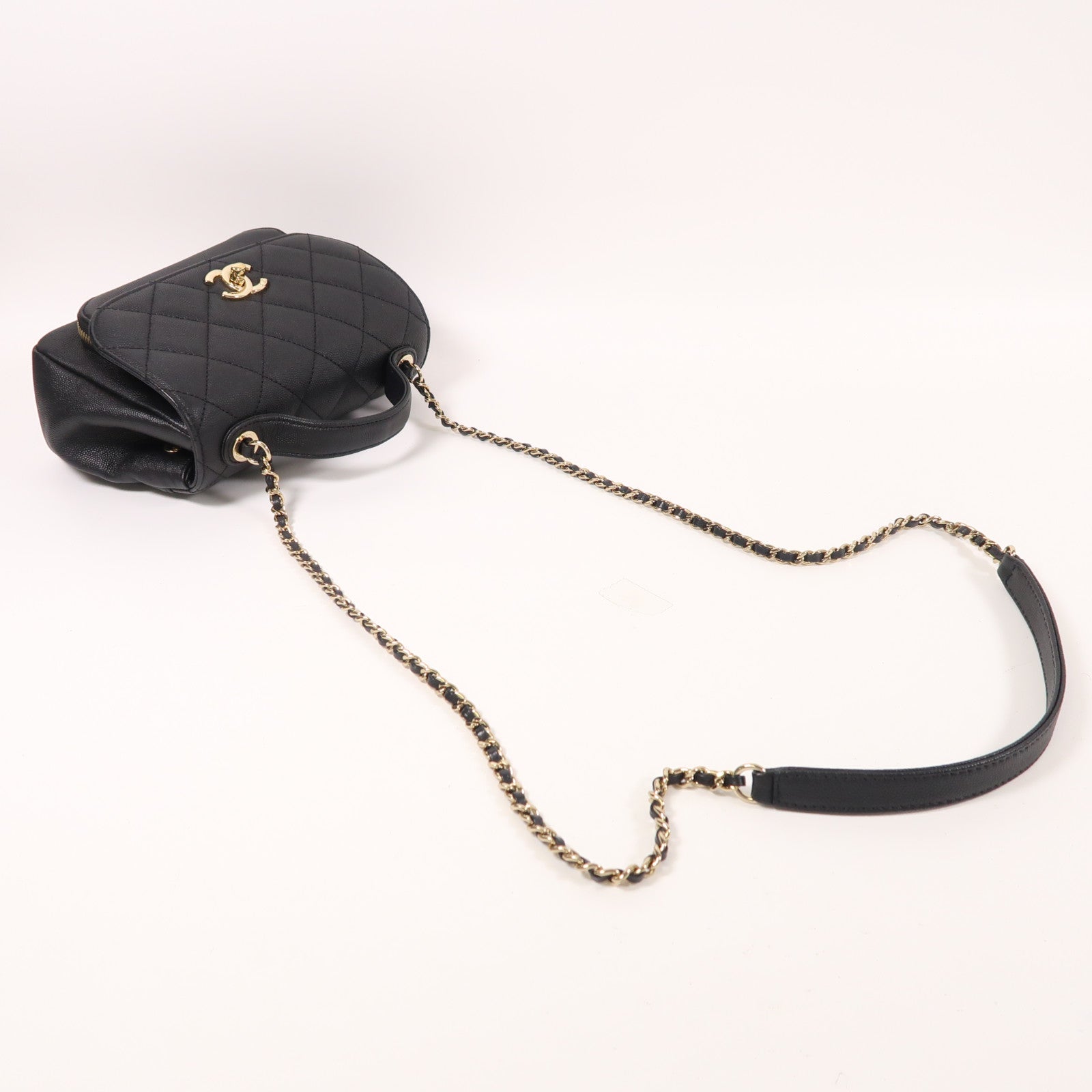 CHANEL 牛皮皮革Business Affinity Bag金扣手挽肩背兩用袋