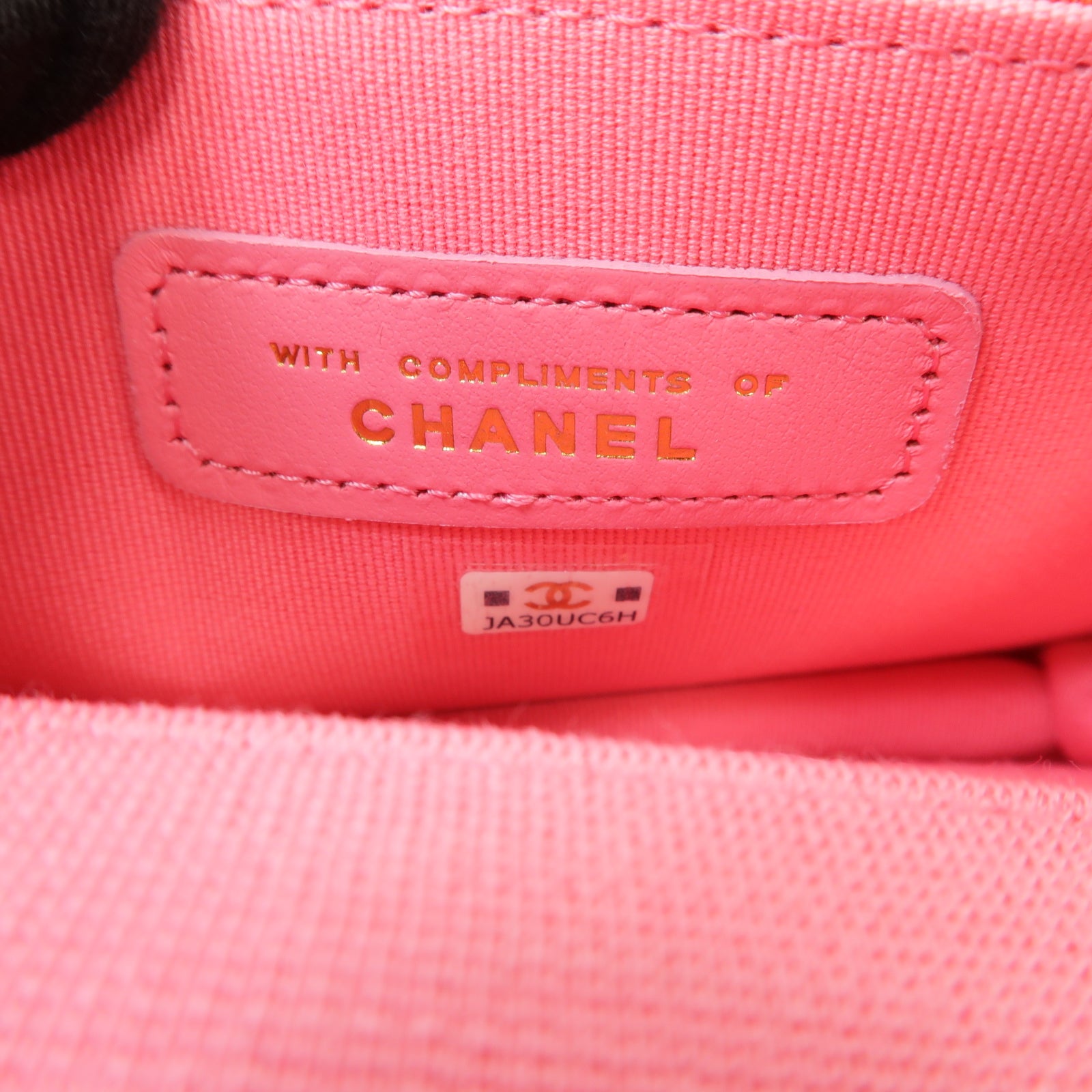 CHANEL 布料Chain Shoulder Bag金扣鏈帶肩背袋紅色/粉紅色