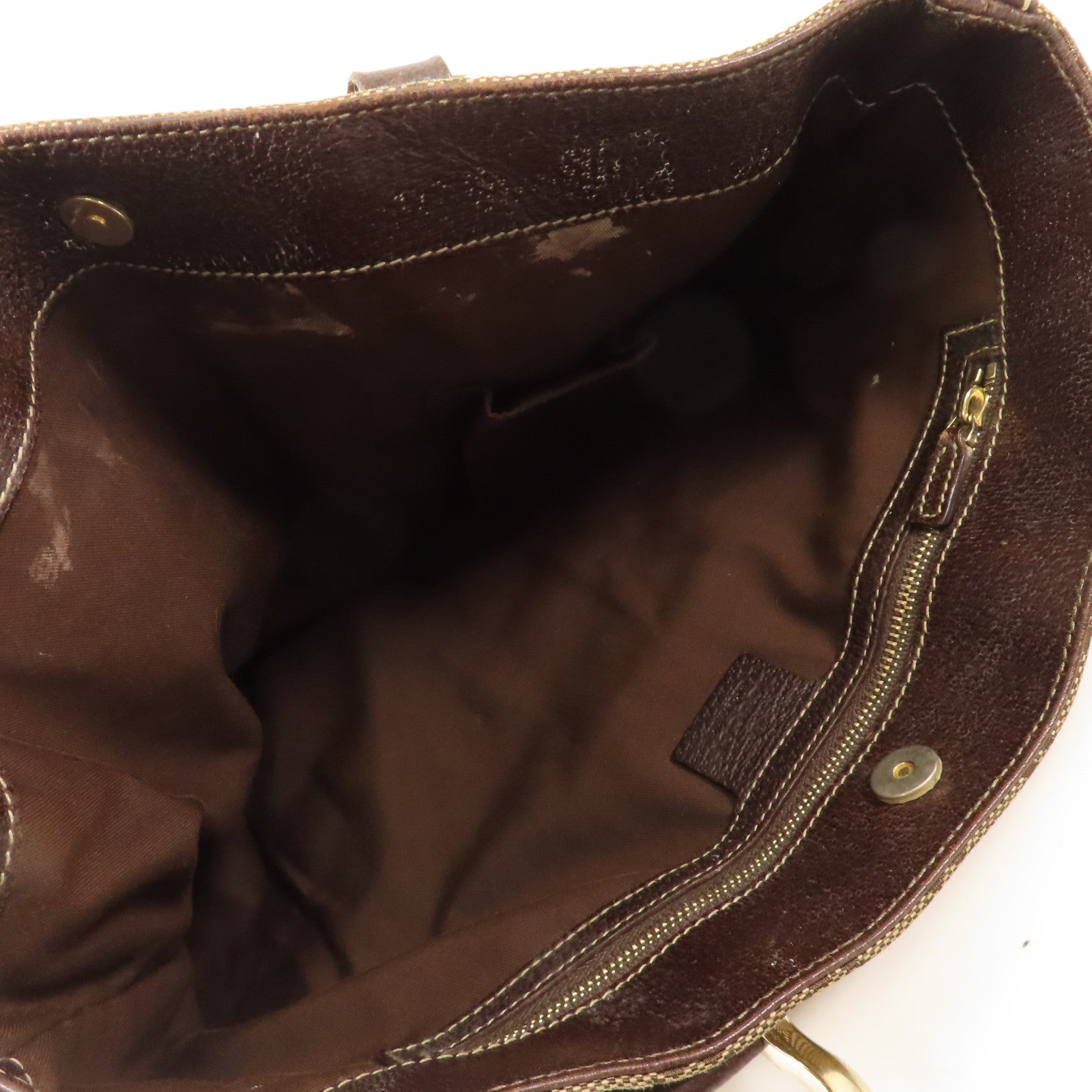 GUCCI 帆布Tote Bag金扣肩背袋