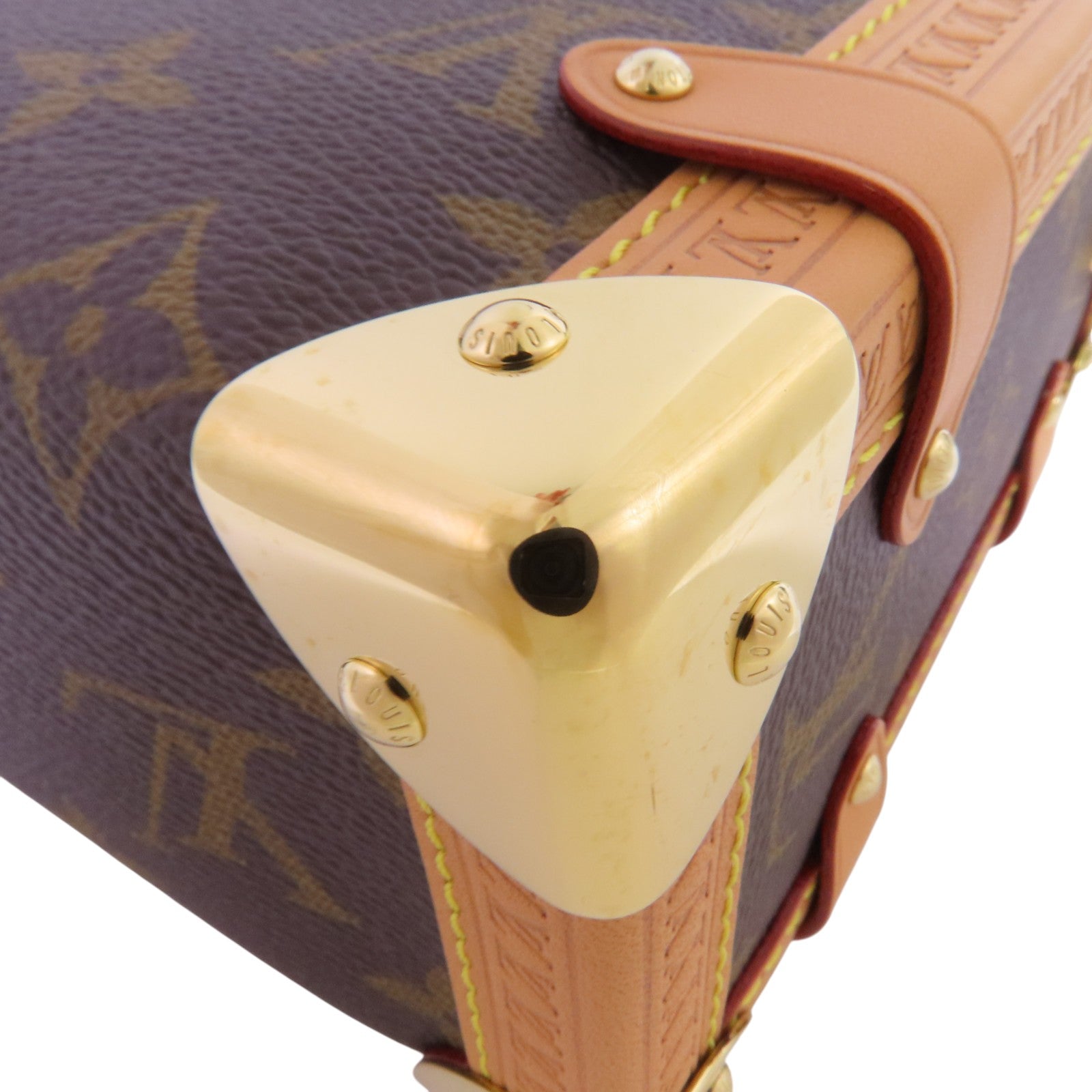 LOUIS VUITTON Monogram Side Trunk MM金扣手挽肩背兩用袋