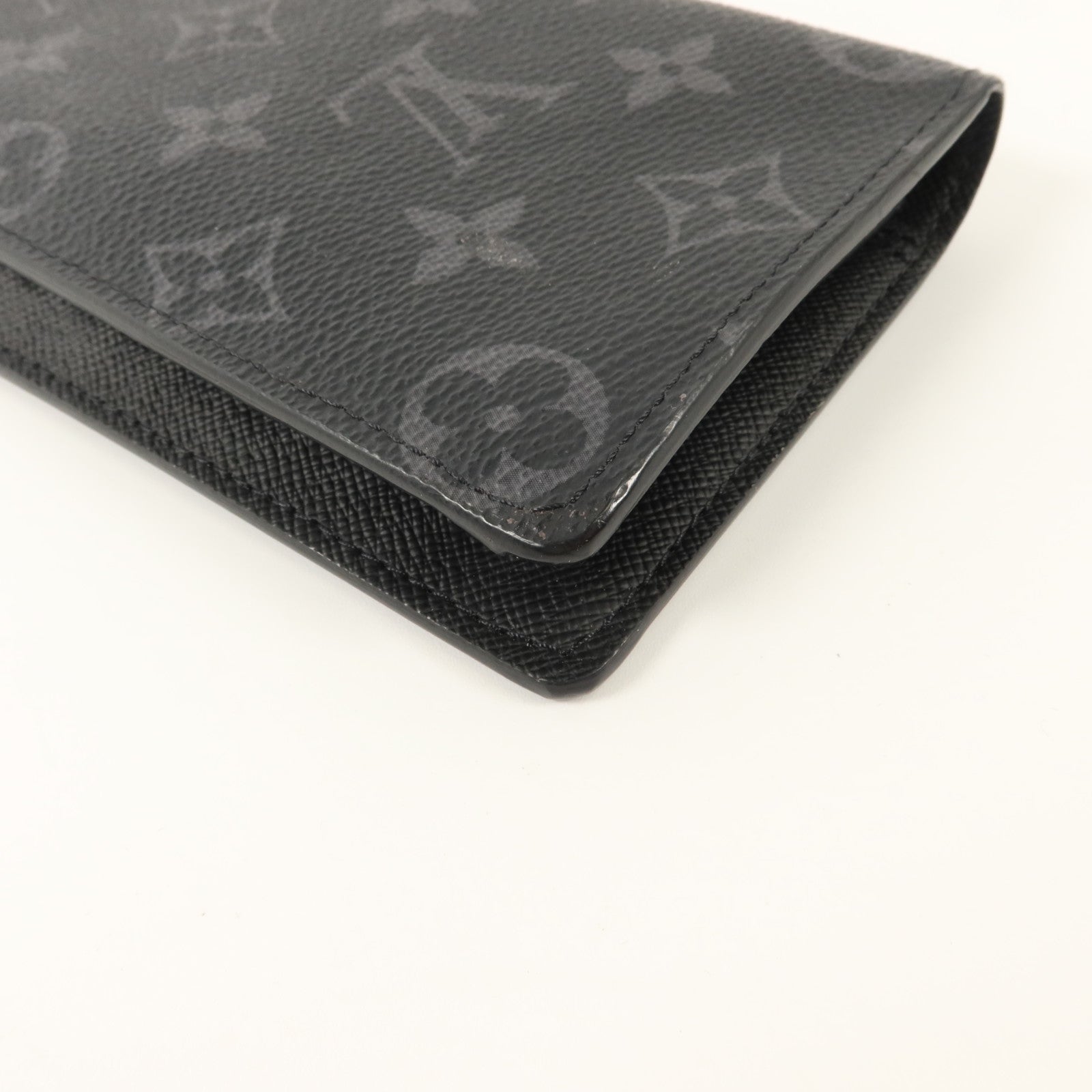 LOUIS VUITTON Monogram Eclipse Brazza銀扣長錢包