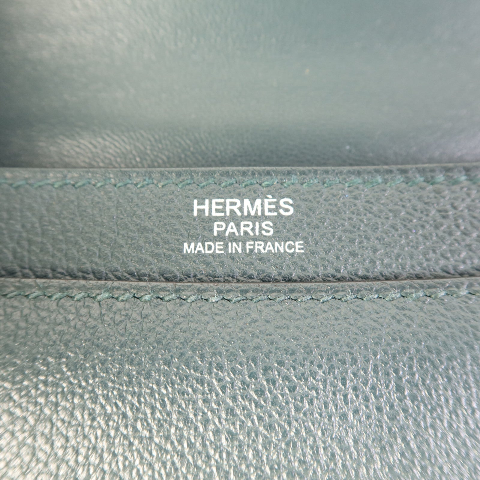 HERMES Evercolor皮革2002 26銀扣肩背袋Vert Cypress