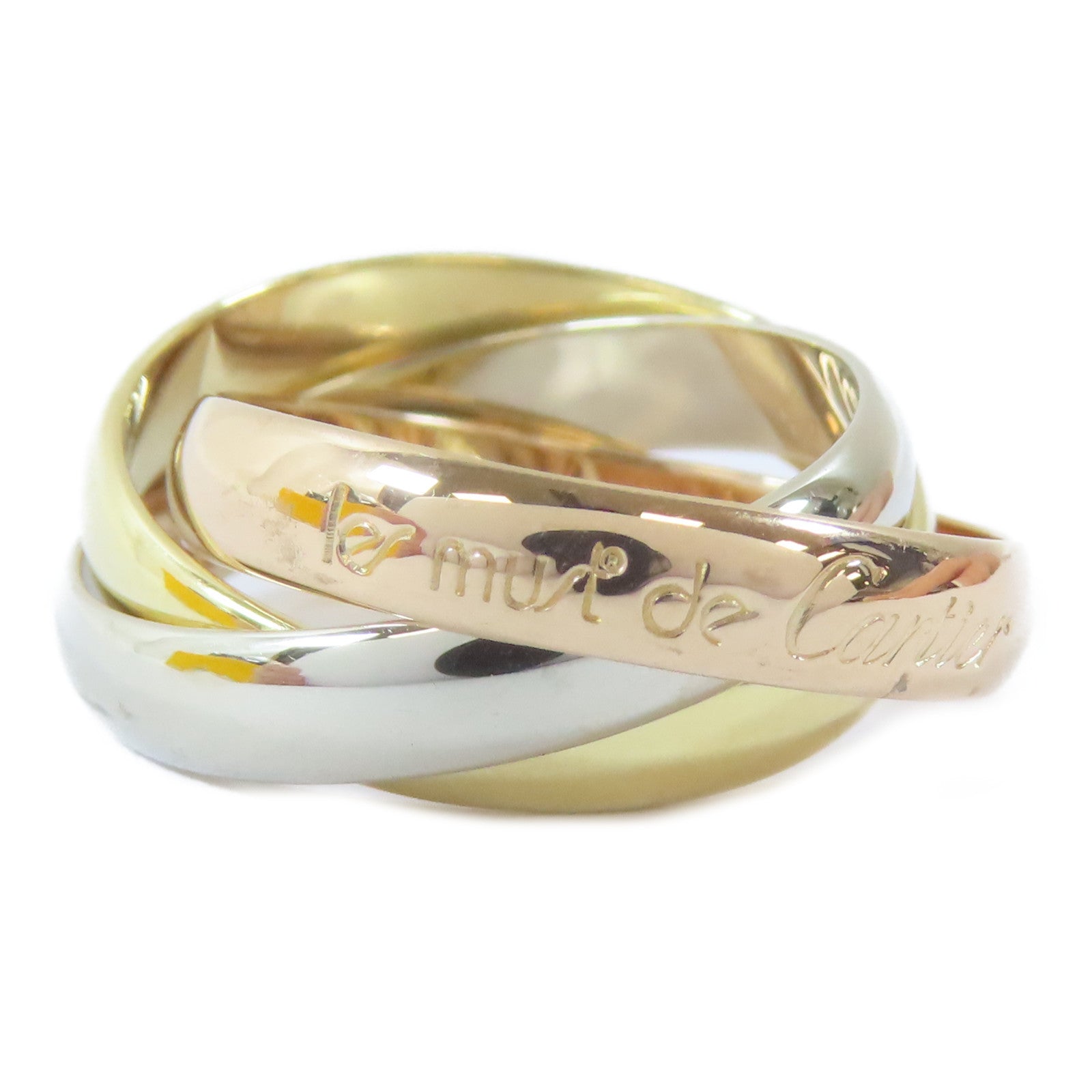 CARTIER 18K黃金/白金/玫瑰金Trinity Ring戒指Cartier#50/US#5.5