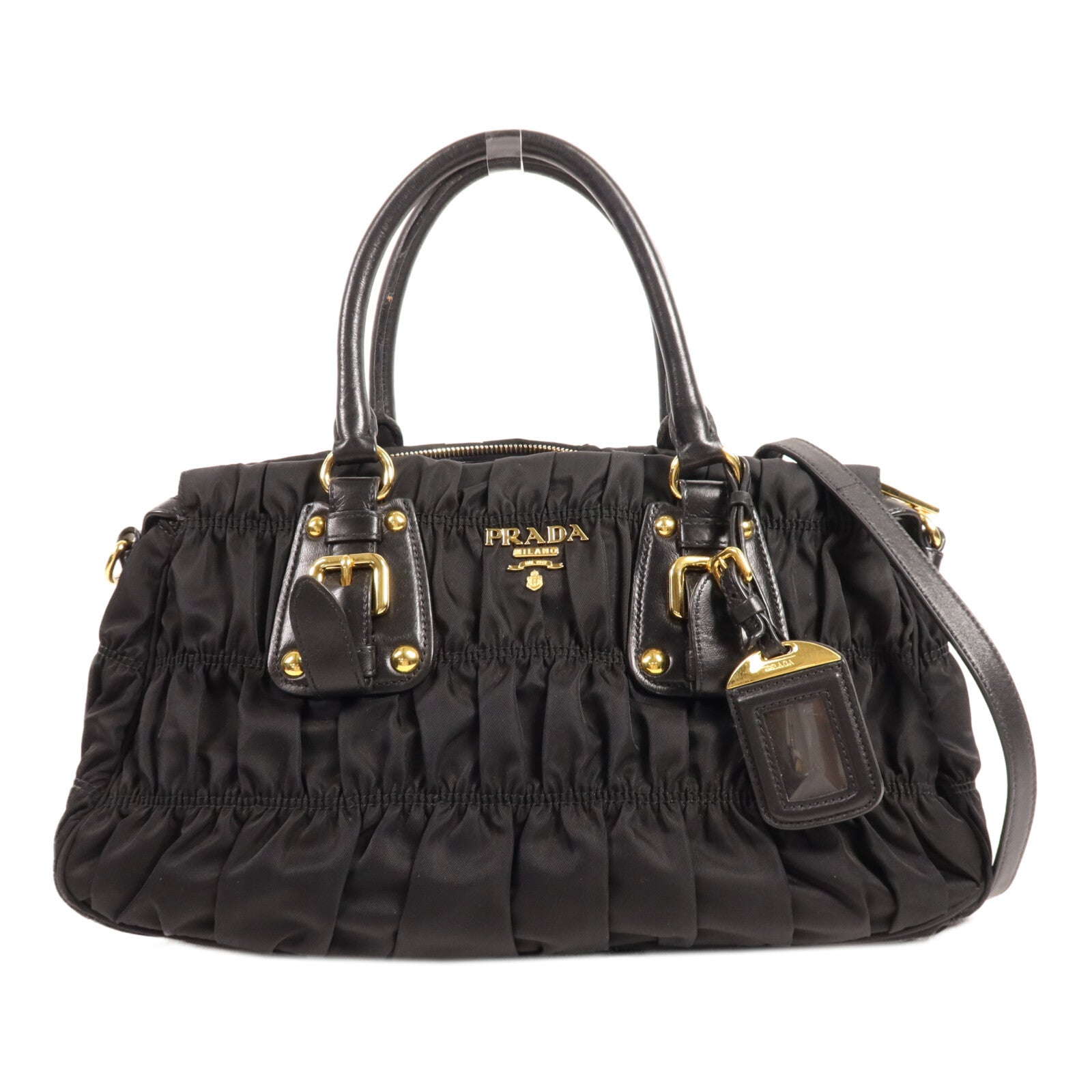 PRADA 尼龍Tessuto Gaufre金扣手挽肩背兩用袋