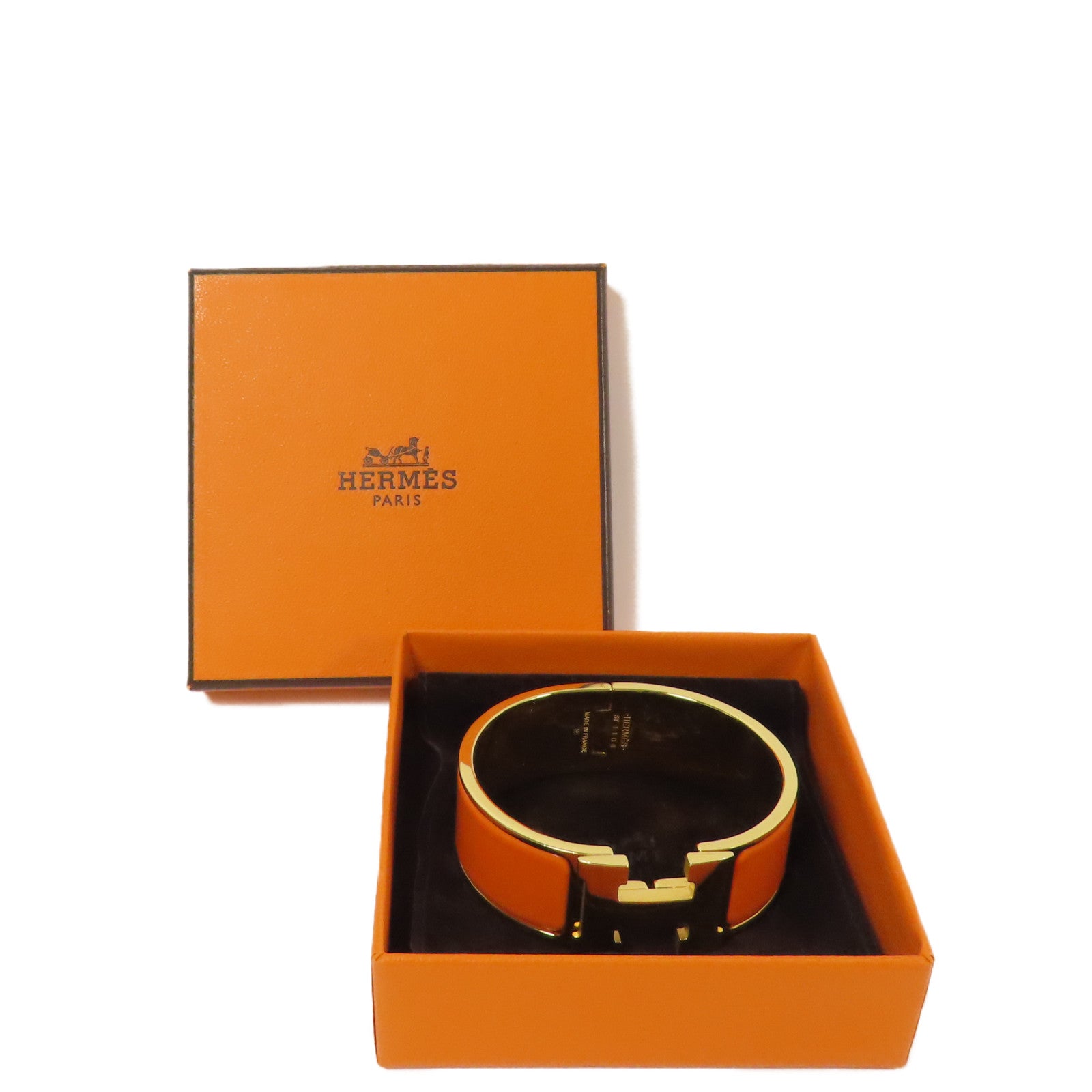 HERMES 金屬Clic Clac H手鐲Orange