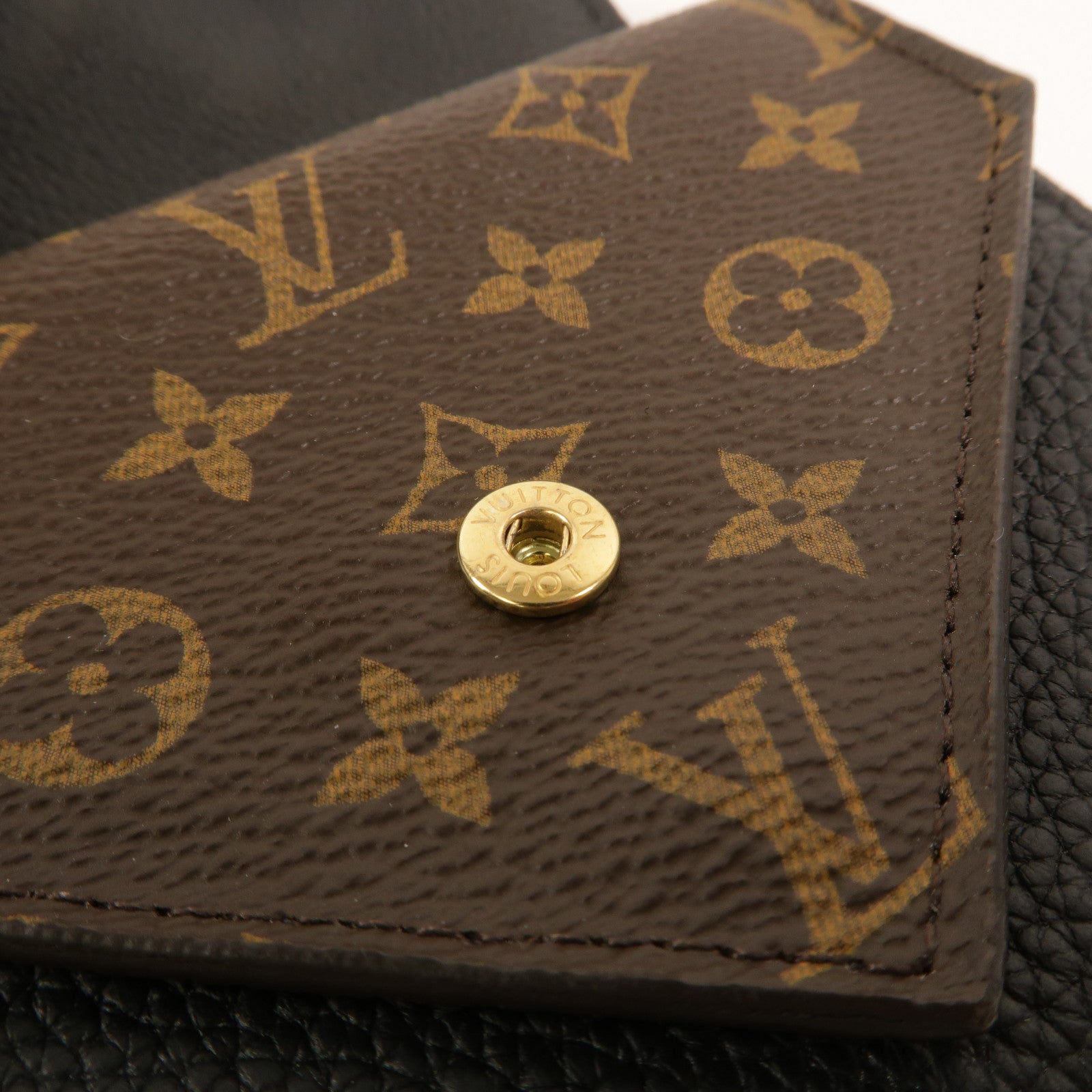 LOUIS VUITTON Monogram/牛皮皮革Double V Wallet錢包