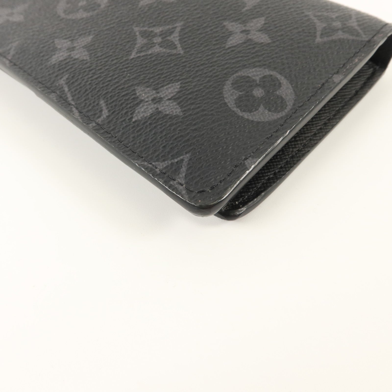LOUIS VUITTON Monogram Eclipse Brazza銀扣長錢包