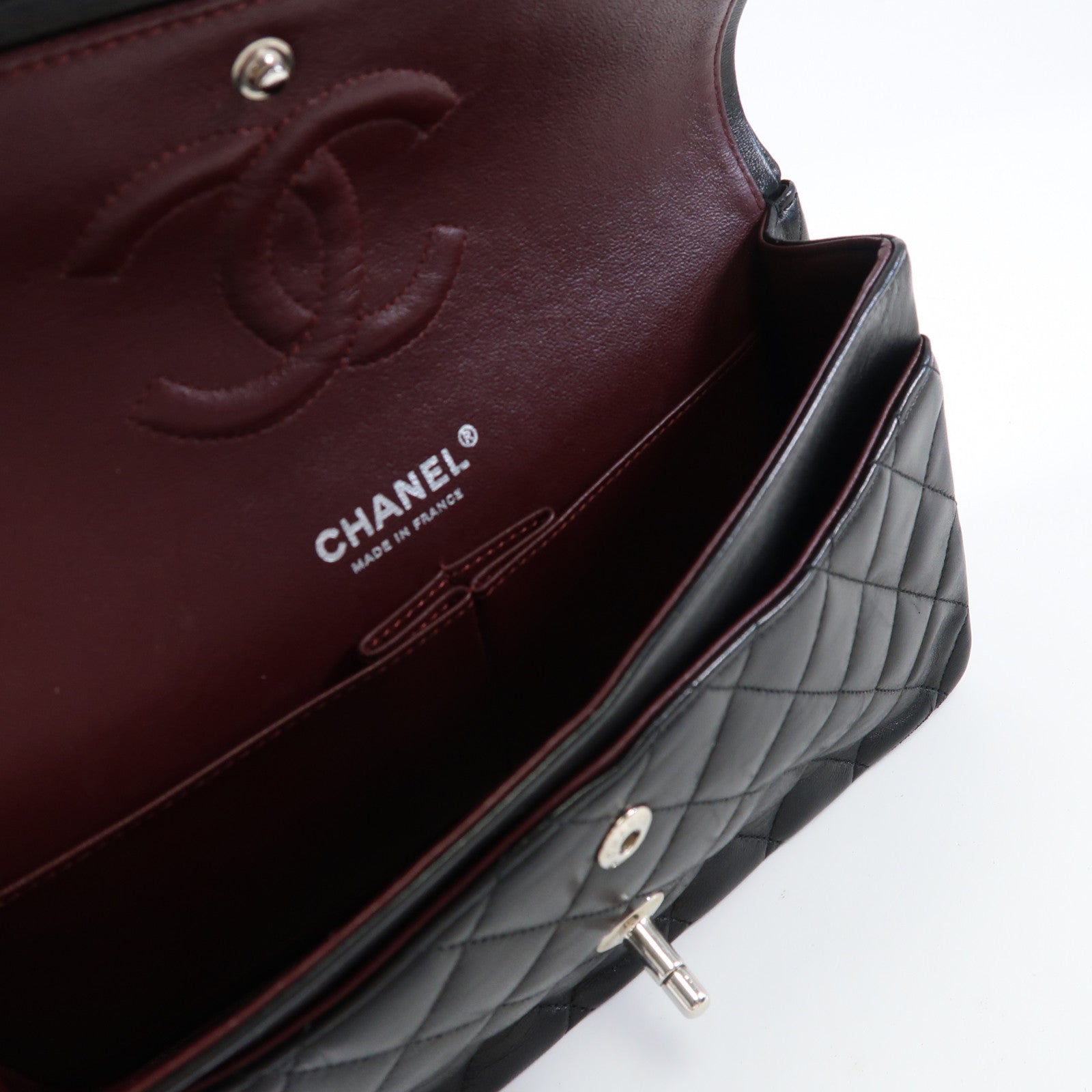 CHANEL 羊皮皮革Classic 25銀扣肩背袋