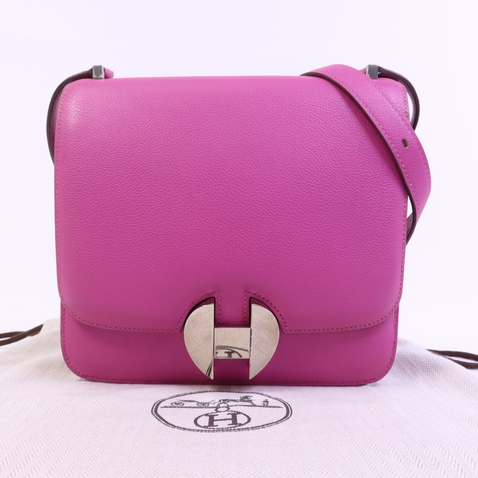 HERMES Evercolor皮革2002 20銀扣肩背袋