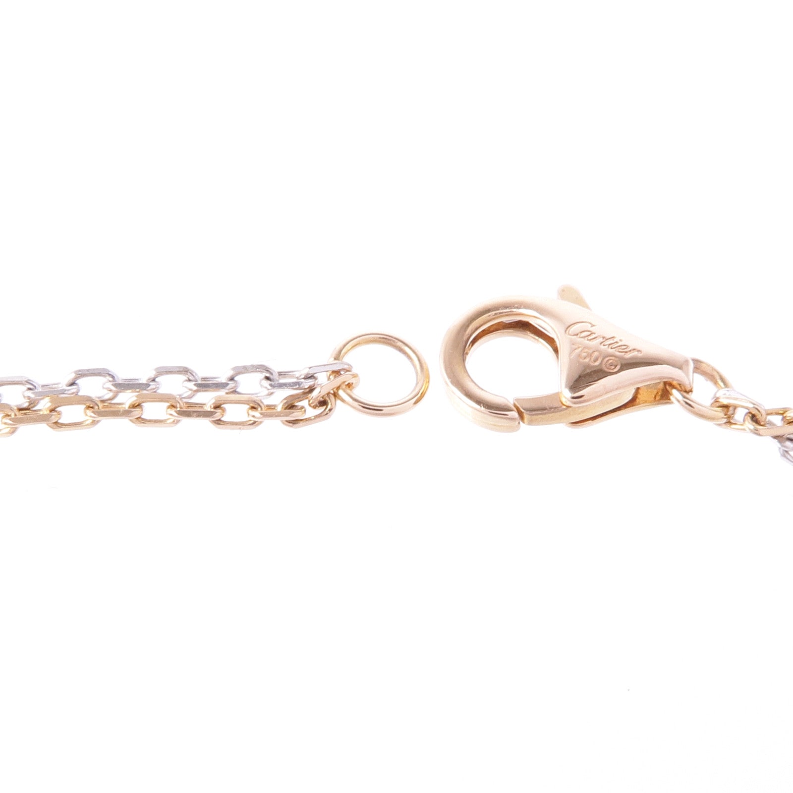 CARTIER 18K玫瑰金/白金6P Diamond Love Three Hoop Necklace項鍊
