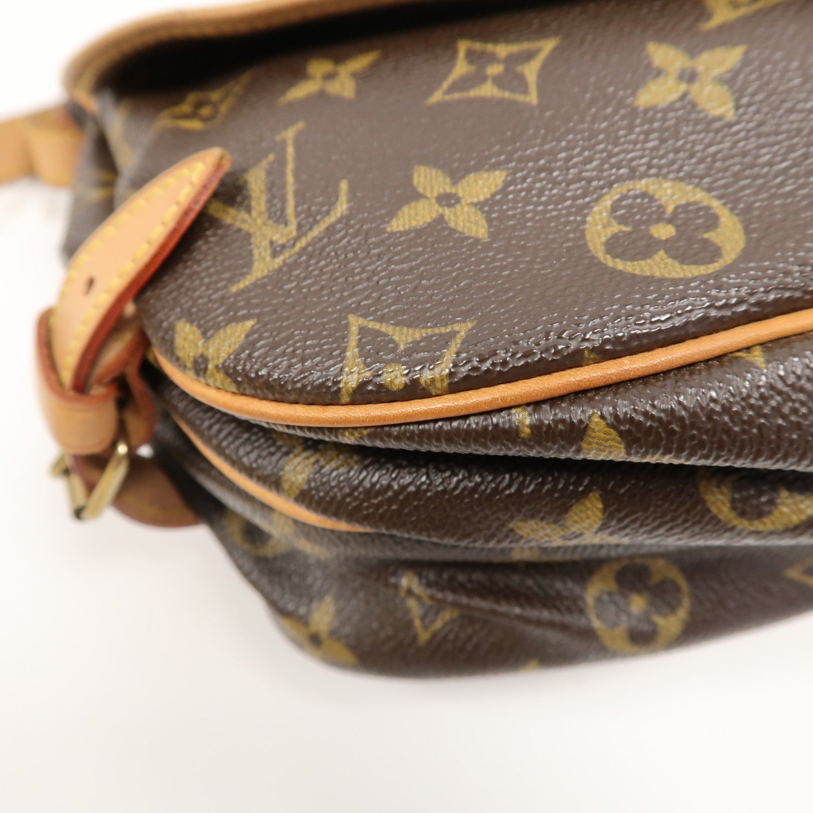 LOUIS VUITTON Monogram Saumur 30金扣肩背袋啡色