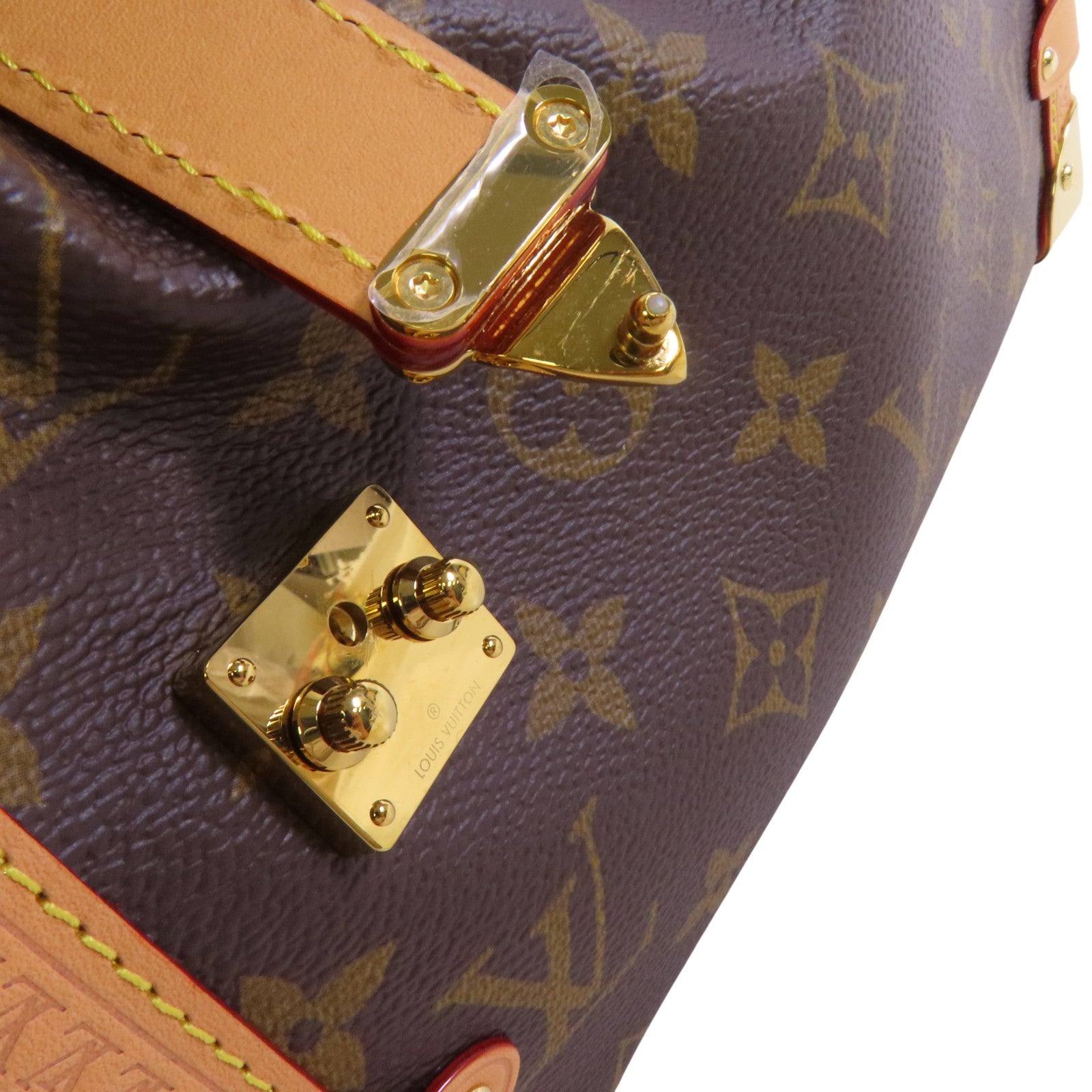 LOUIS VUITTON Monogram Side Trunk MM金扣手挽肩背兩用袋