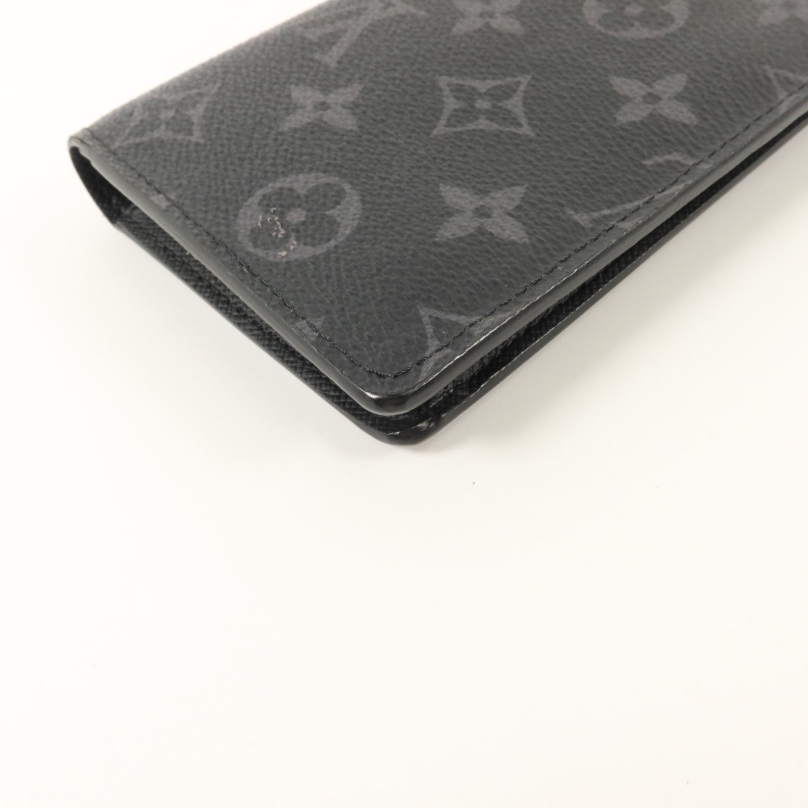 LOUIS VUITTON Monogram Eclipse Brazza銀扣長錢包