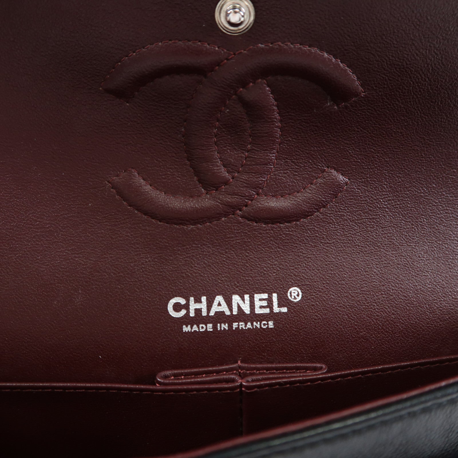 CHANEL 羊皮皮革Classic 25銀扣肩背袋