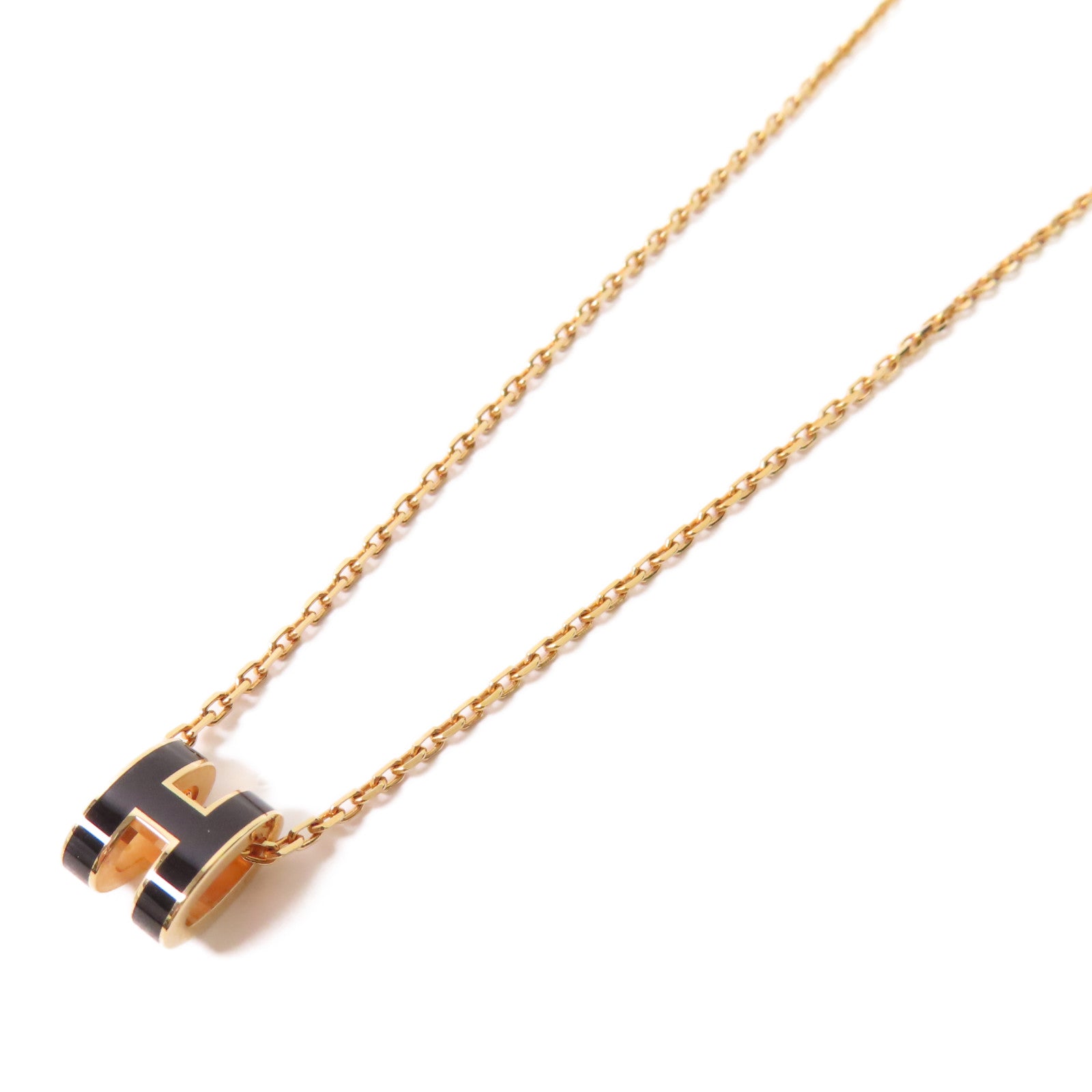 HERMES 金屬Mini Pop H Pendant項鍊Noir