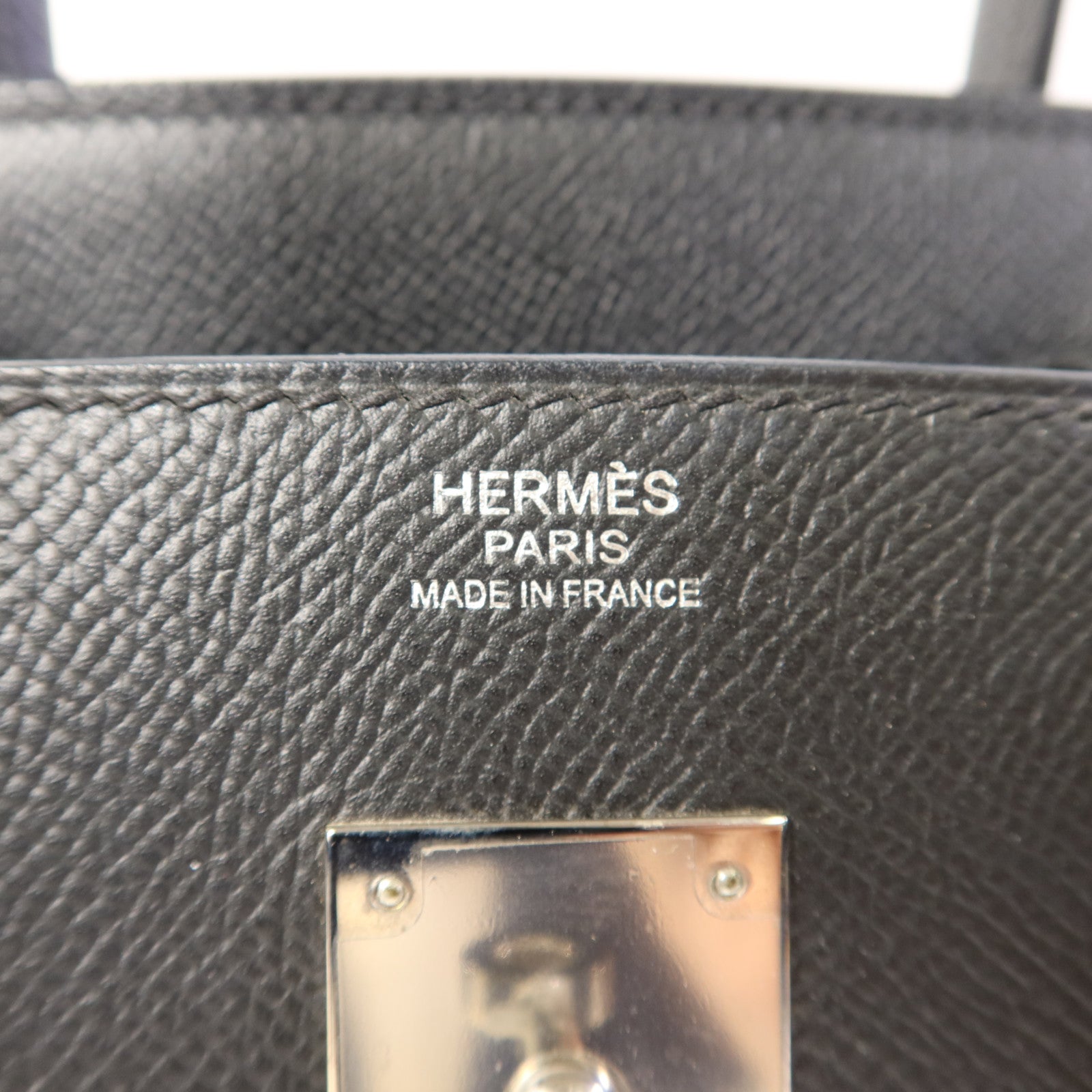 HERMES Epsom皮革Birkin 30銀扣手挽袋Noir
