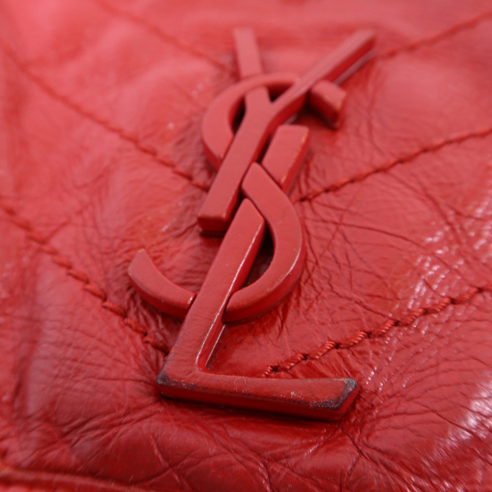 SAINT LAURENT 牛皮皮革Niki銀扣鏈帶肩背袋