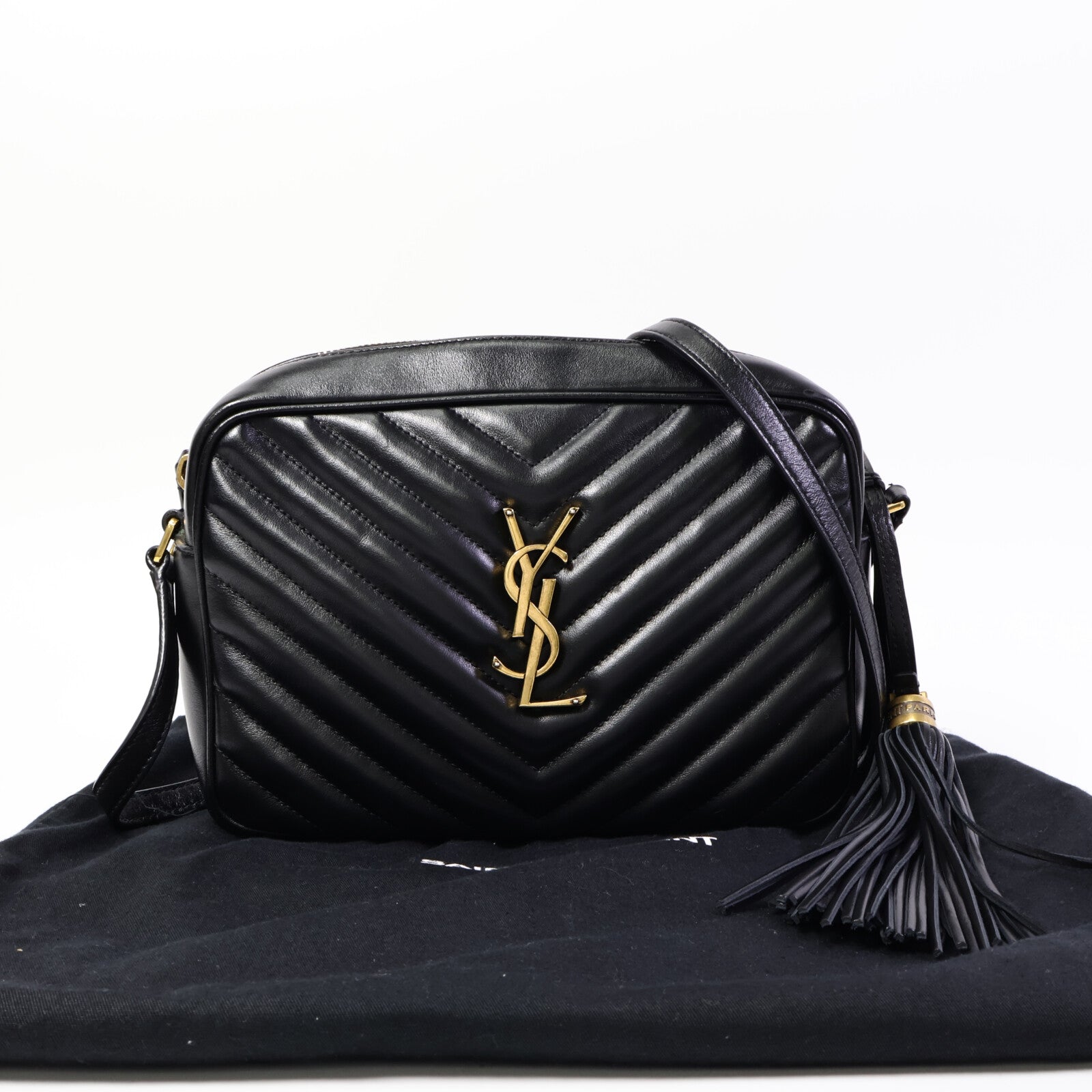 YVES SAINT LAURENT 牛皮皮革Lou Camera Bag肩背袋