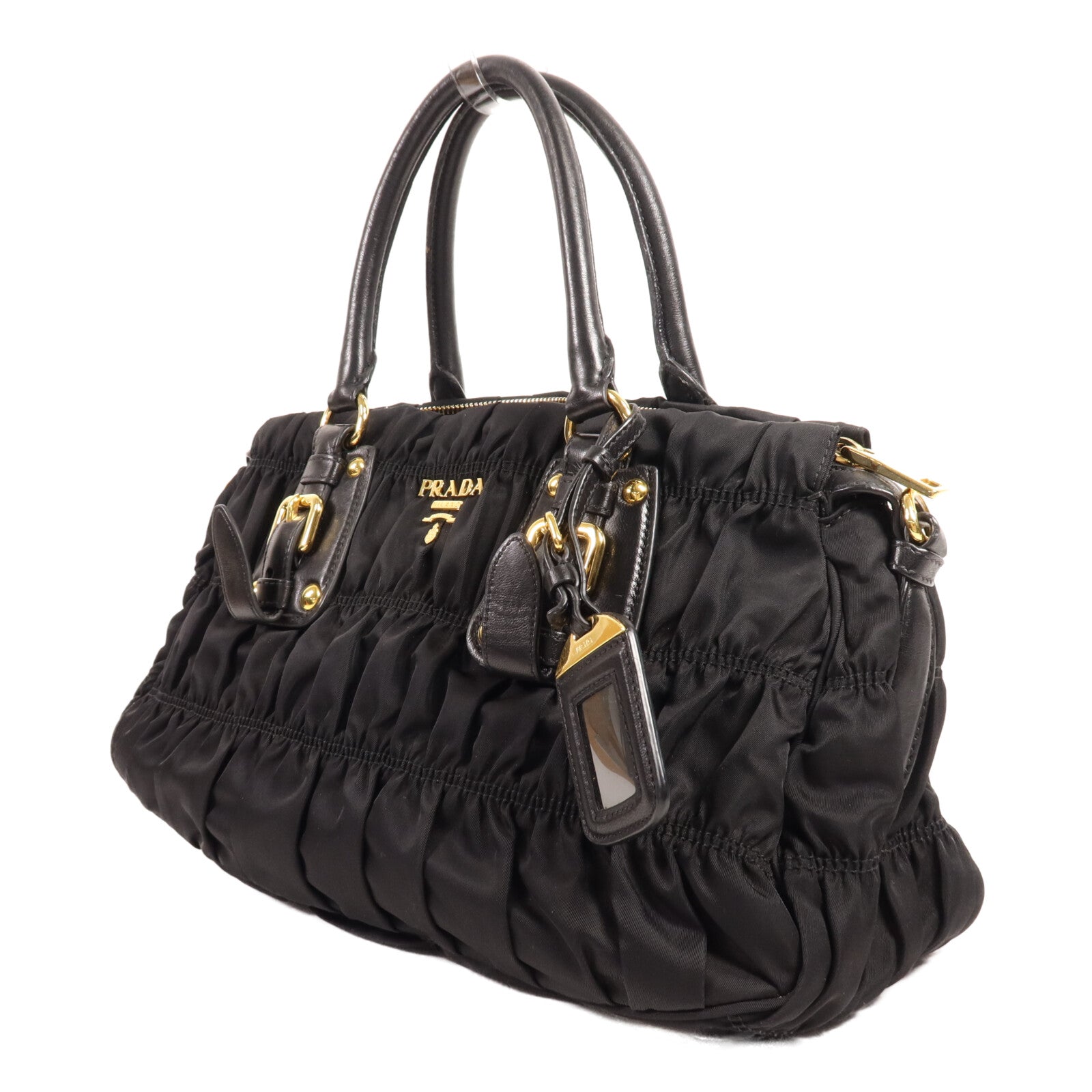 PRADA 尼龍Tessuto Gaufre金扣手挽肩背兩用袋
