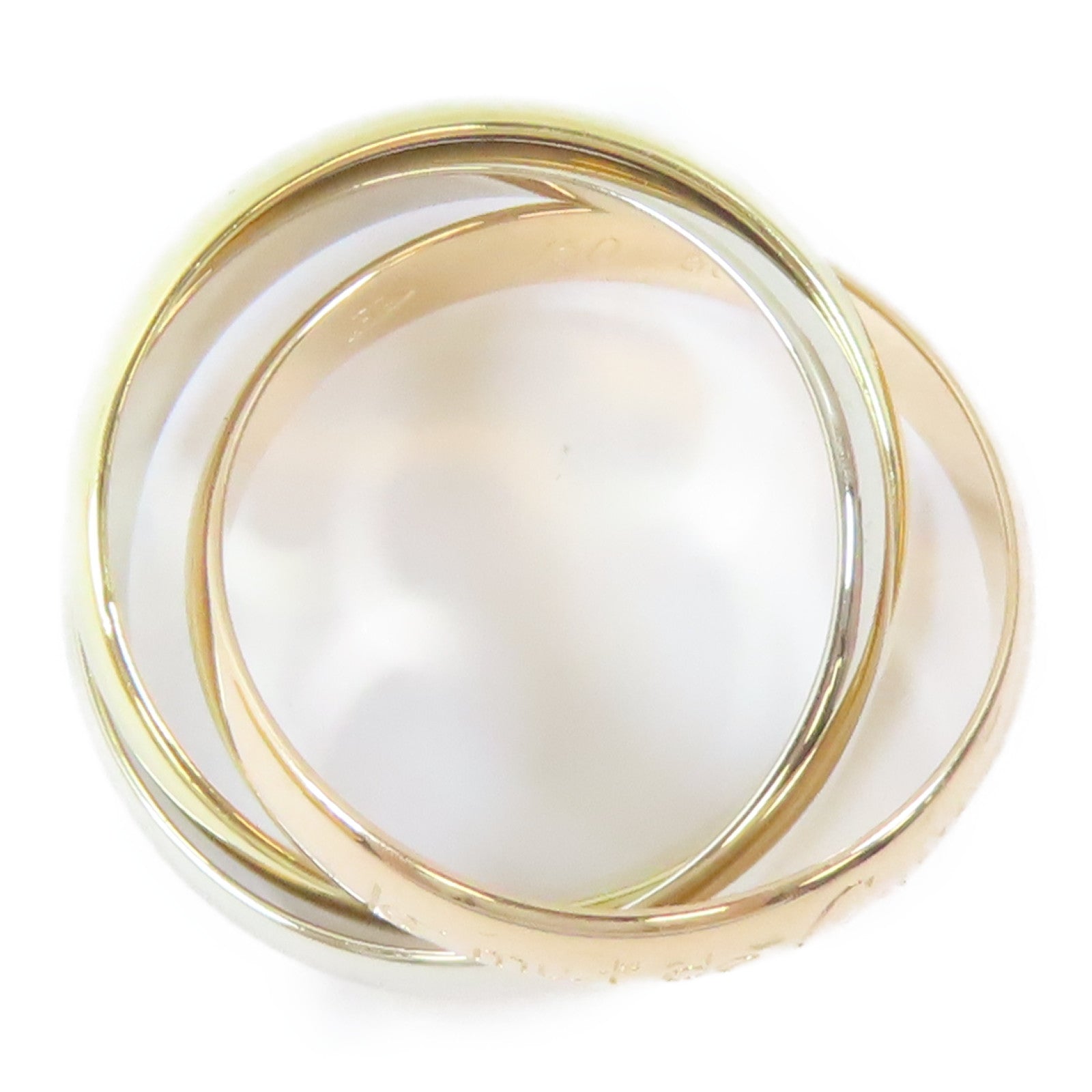 CARTIER 18K黃金/白金/玫瑰金Trinity Ring戒指Cartier#50/US#5.5