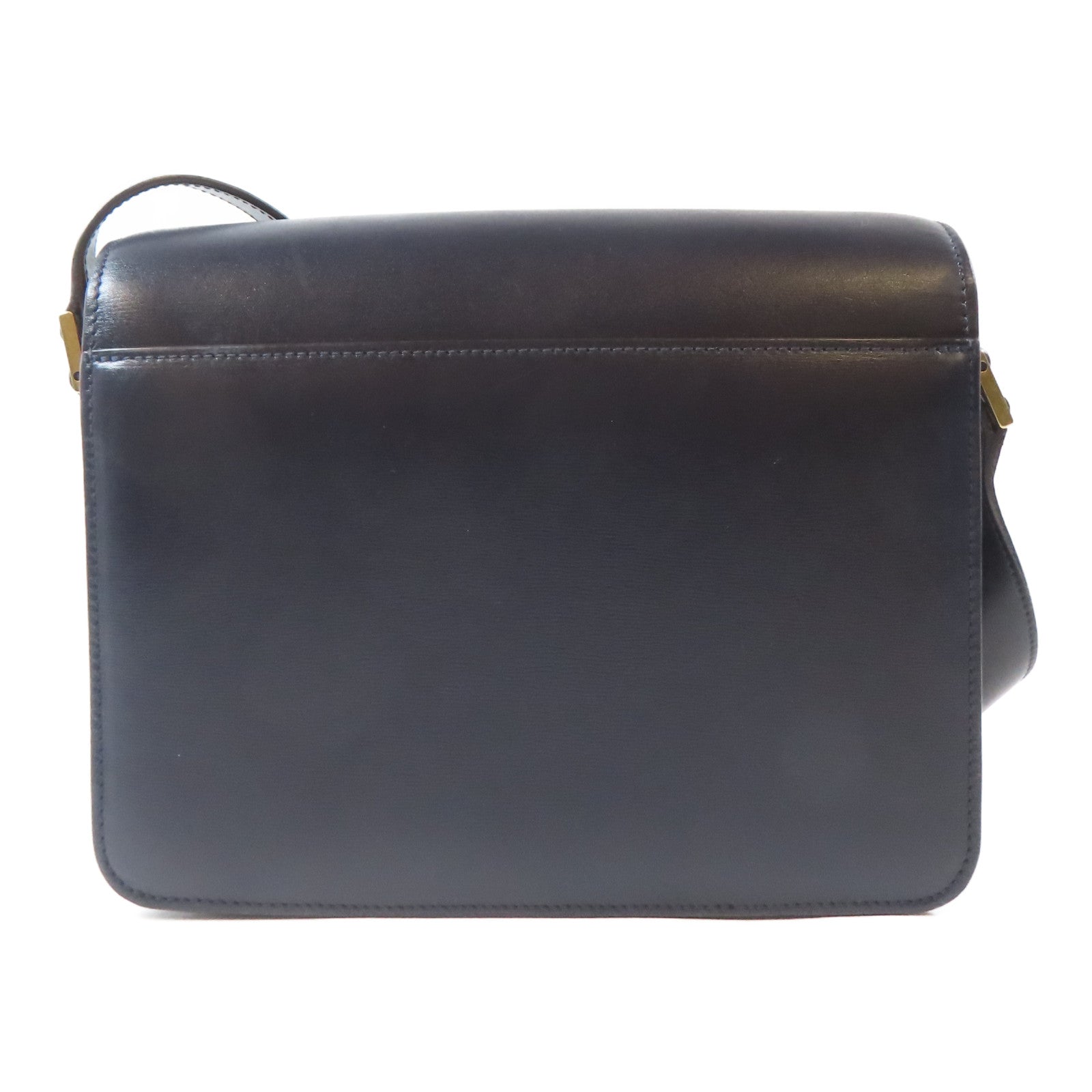 YVES SAINT LAURENT 【激減優惠】牛皮皮革Shoulder Bag金扣肩背袋深藍色