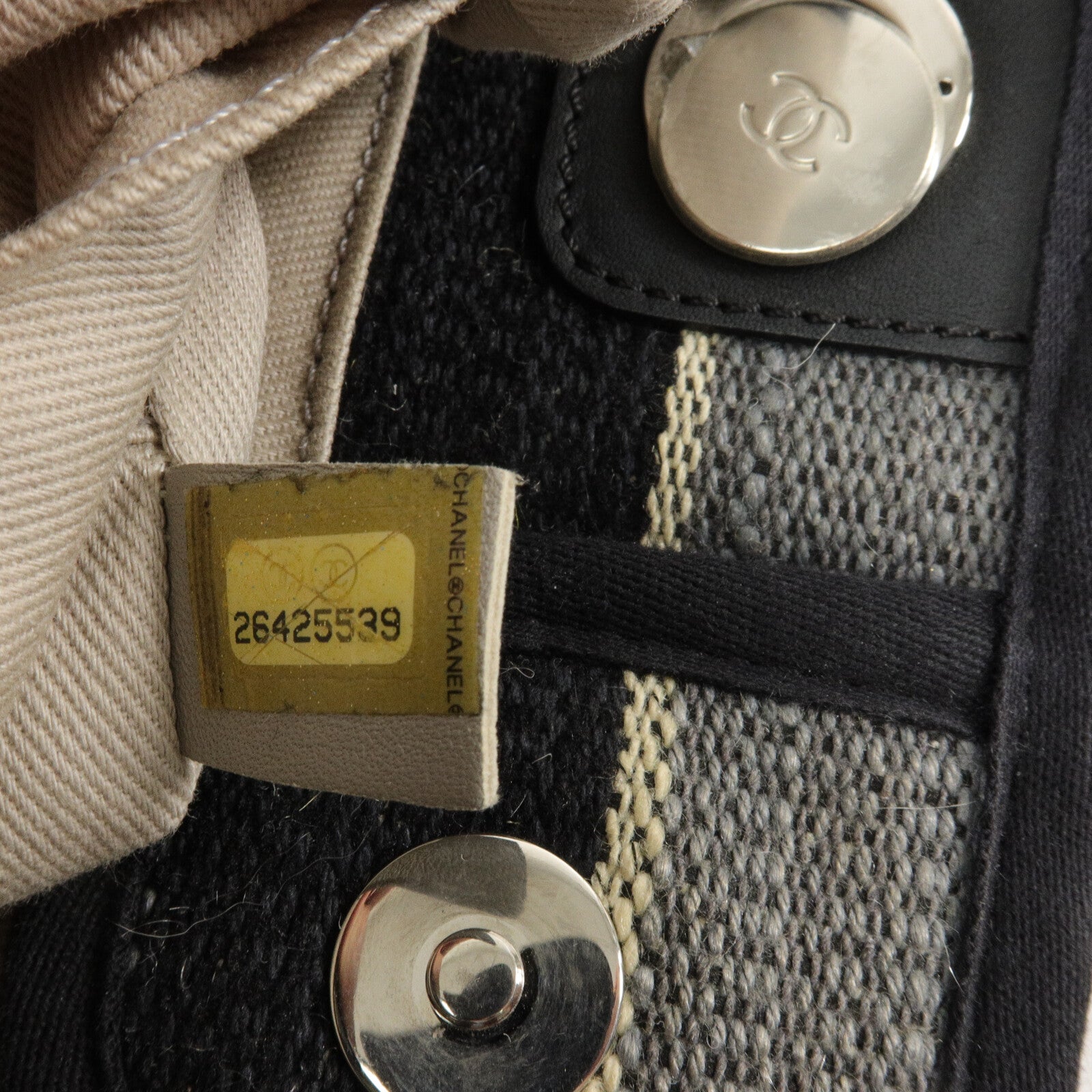 CHANEL 帆布Deauville Tote Small鏈帶手挽袋