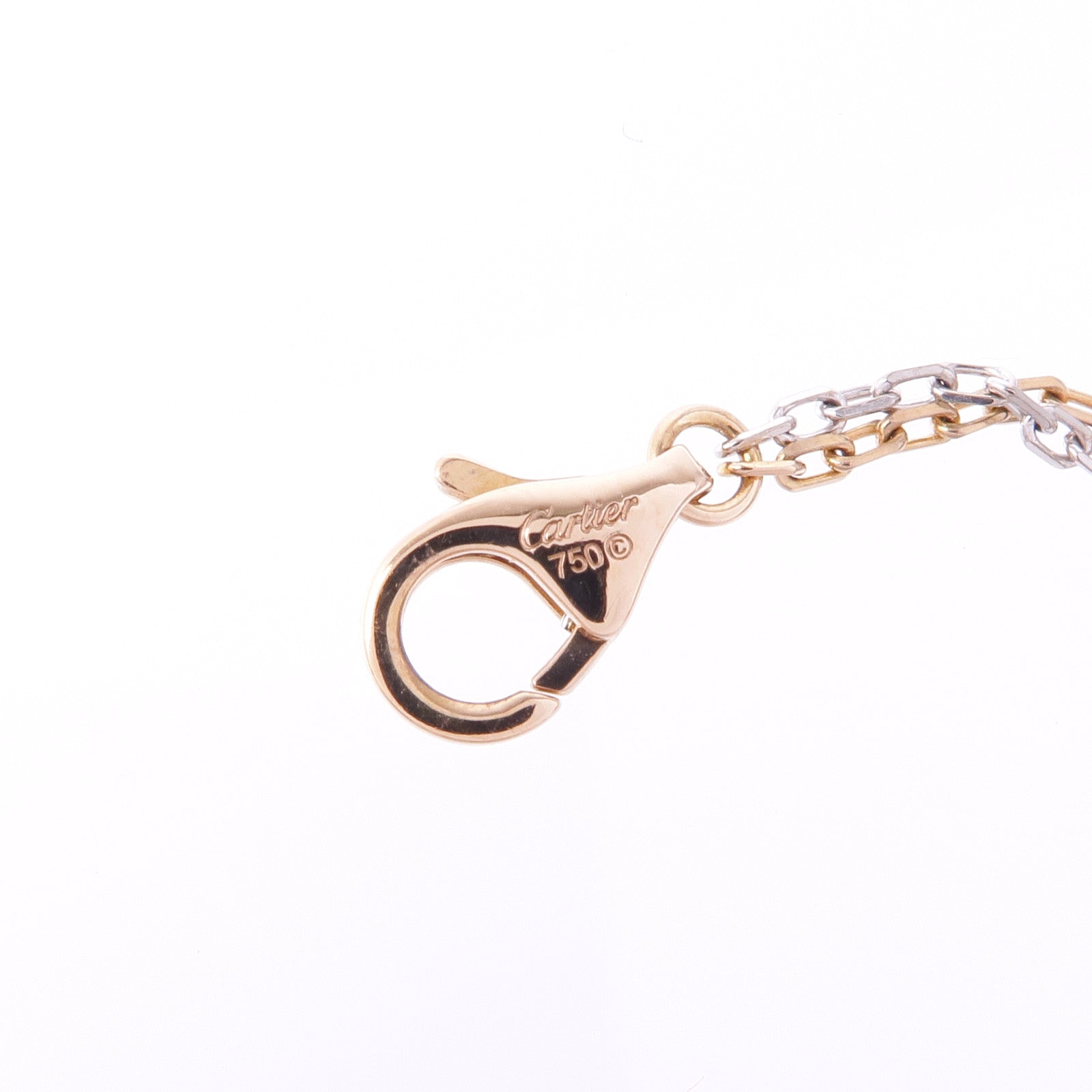 CARTIER 18K玫瑰金/白金6P Diamond Love Three Hoop Necklace項鍊