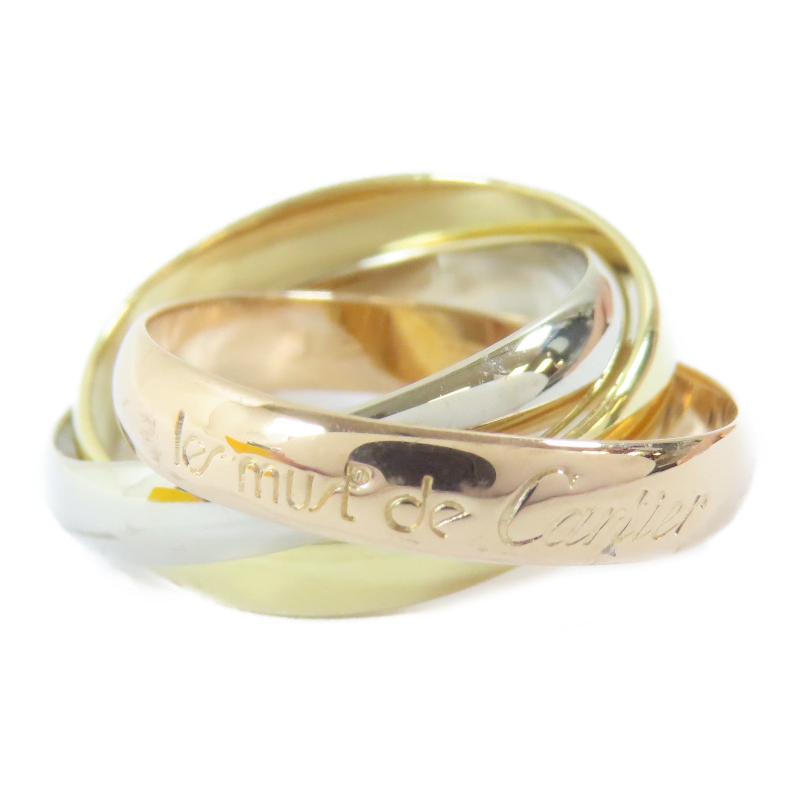 CARTIER 18K黃金/白金/玫瑰金Trinity Ring戒指Cartier#50/US#5.5