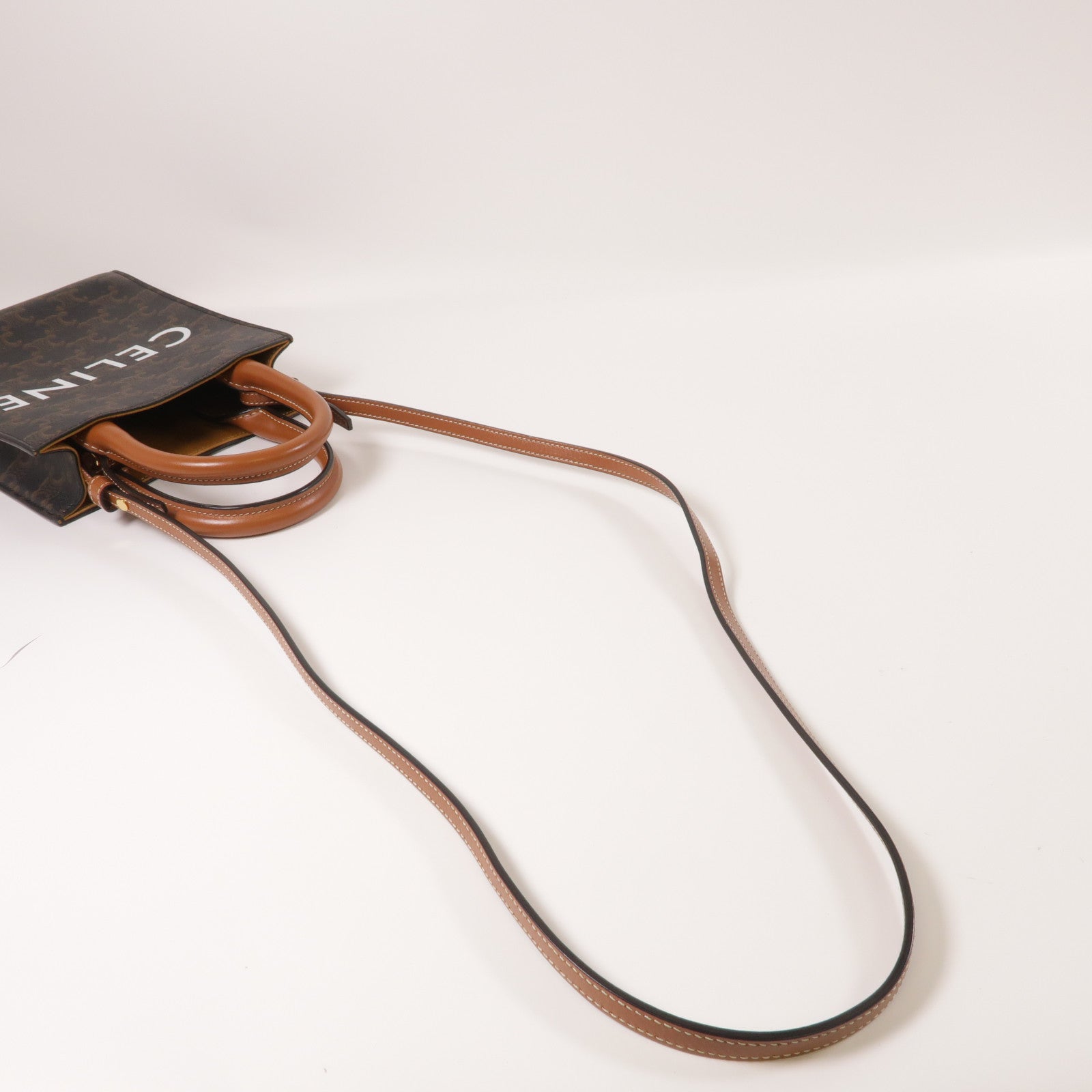 CELINE 帆布Cabas Tote金扣手挽肩背兩用袋