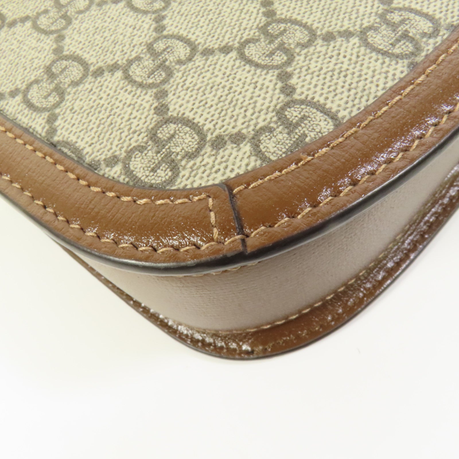 GUCCI 塗層帆布Horsebit 1955 MM金扣肩背袋