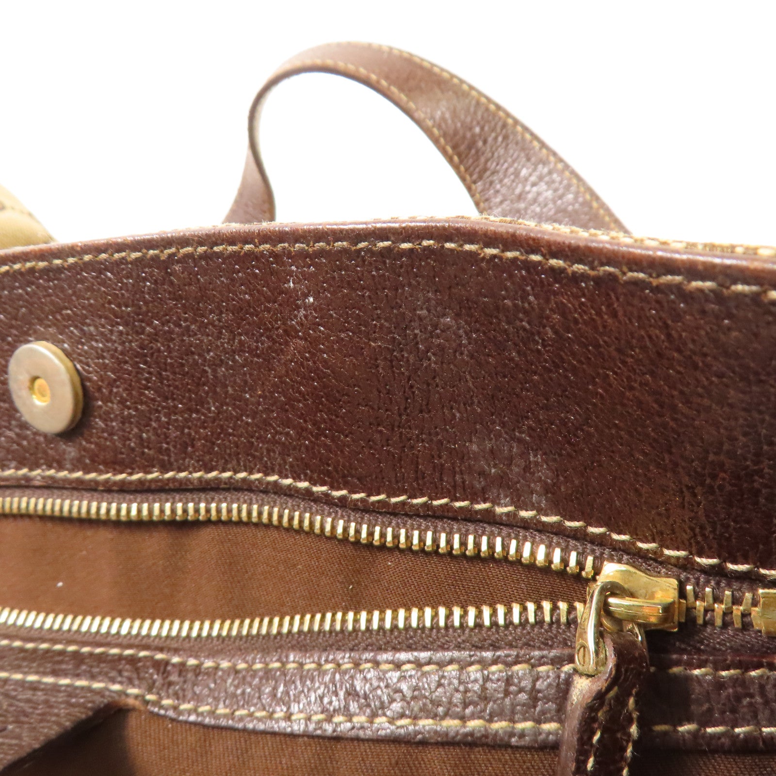 GUCCI 帆布Tote Bag金扣肩背袋