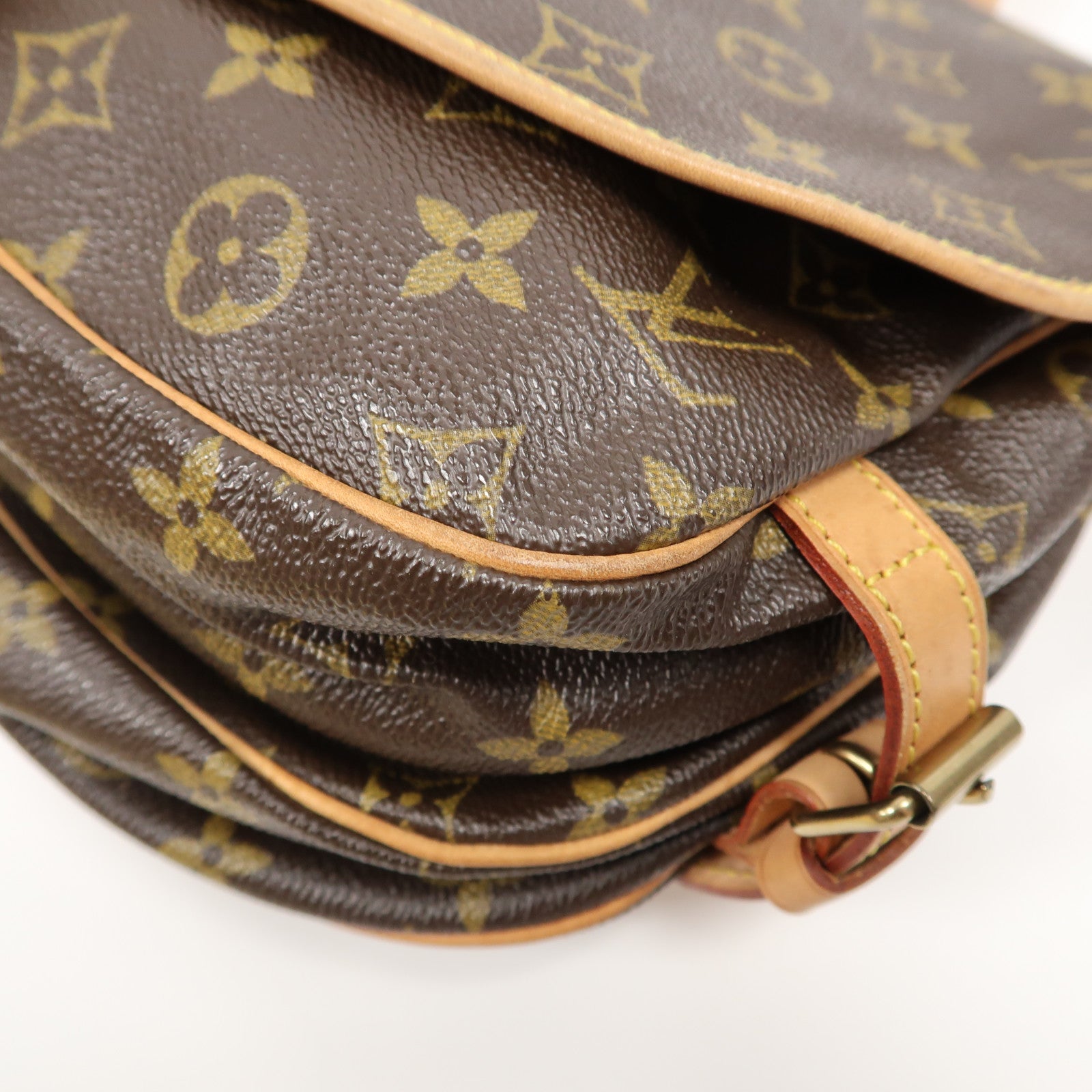 LOUIS VUITTON Monogram Saumur 30金扣肩背袋啡色