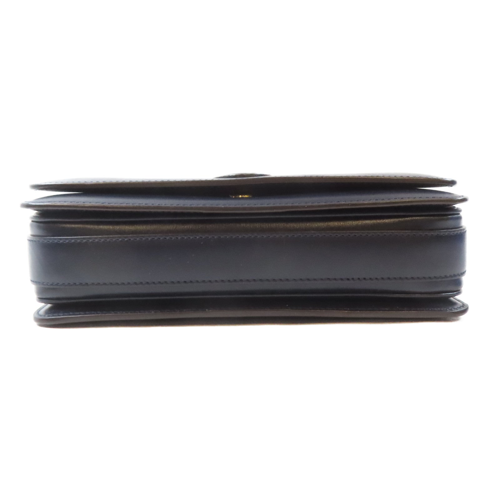 YVES SAINT LAURENT 【激減優惠】牛皮皮革Shoulder Bag金扣肩背袋深藍色