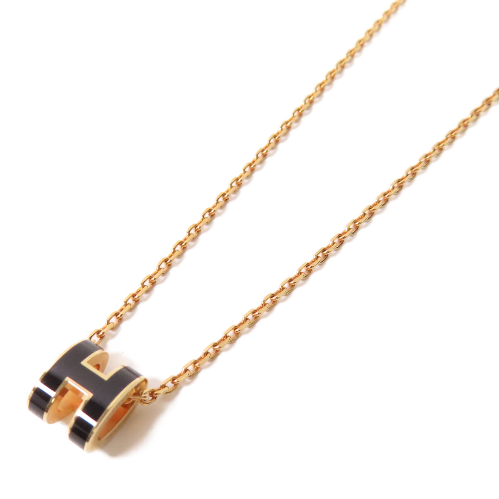 HERMES 金屬Mini Pop H Pendant項鍊Noir
