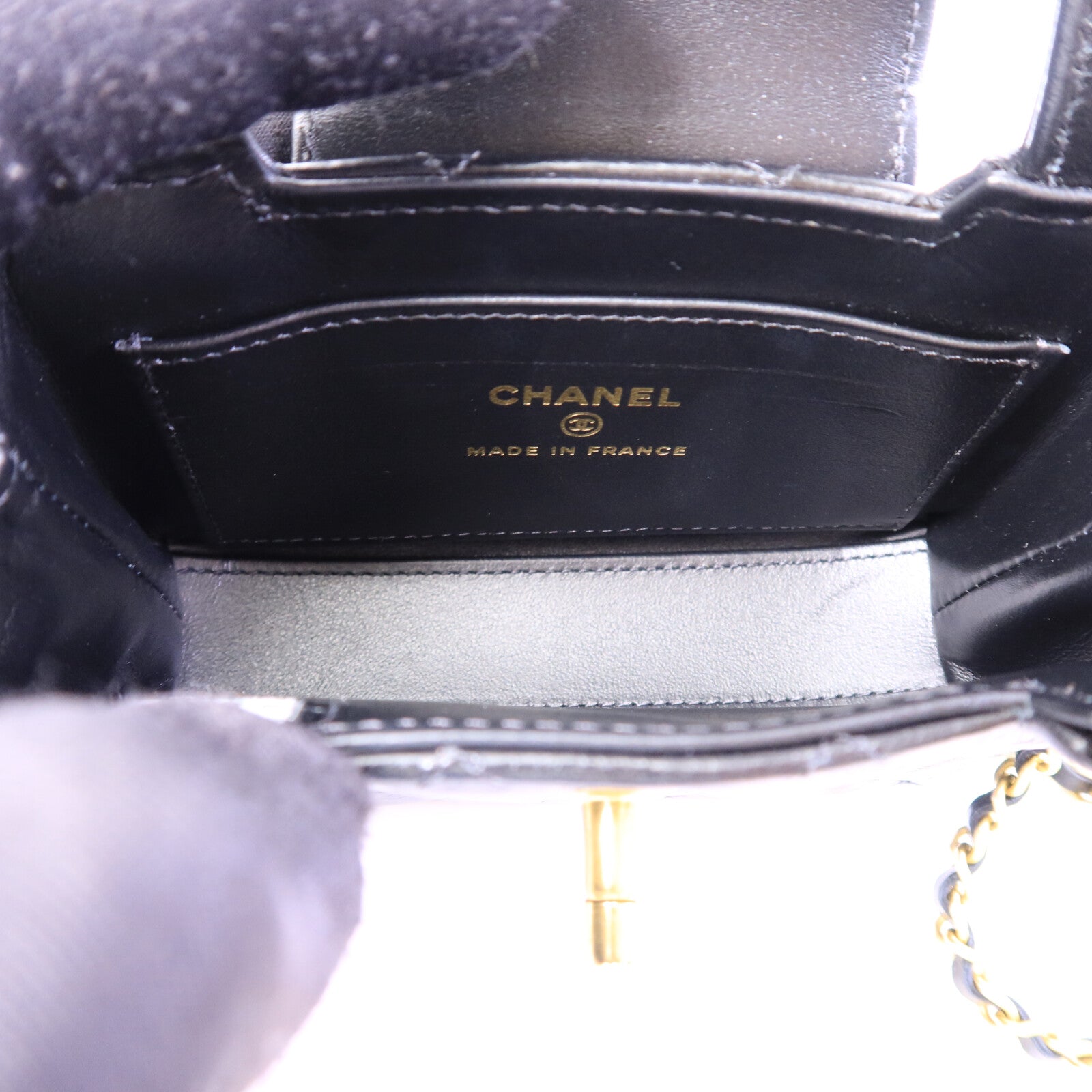 CHANEL 牛皮皮革Nano Mini Kelly鏈帶手挽肩背兩用袋