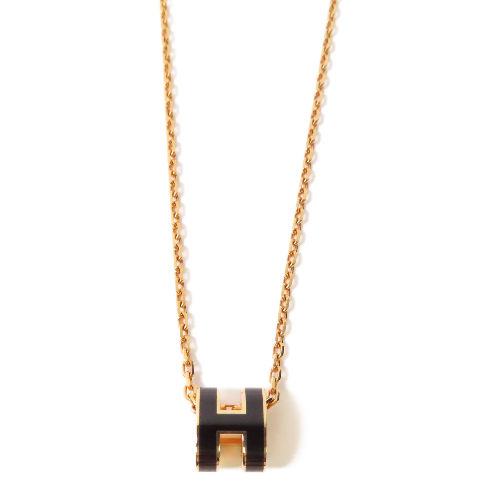 HERMES 金屬Mini Pop H Pendant項鍊Noir