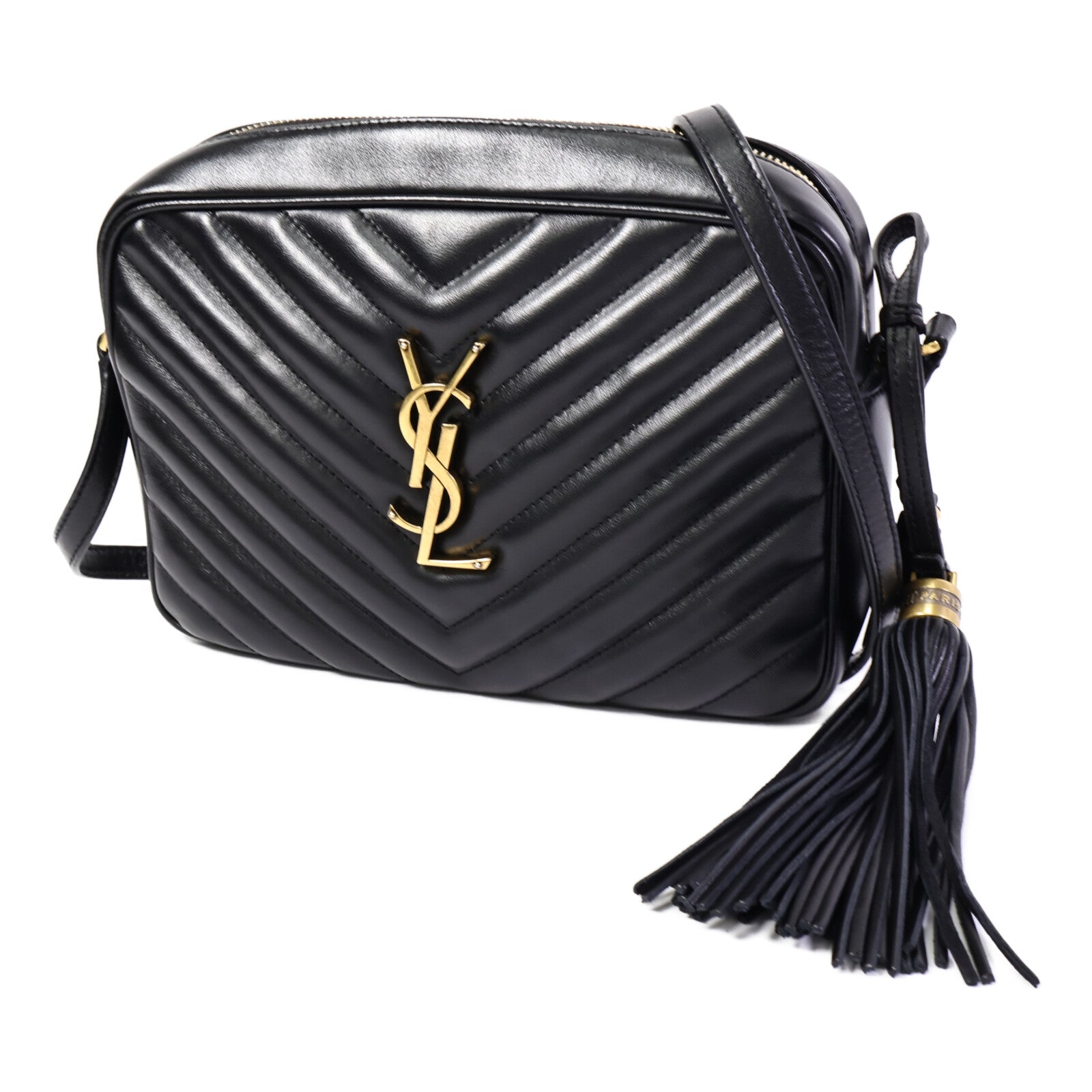 YVES SAINT LAURENT 牛皮皮革Lou Camera Bag肩背袋